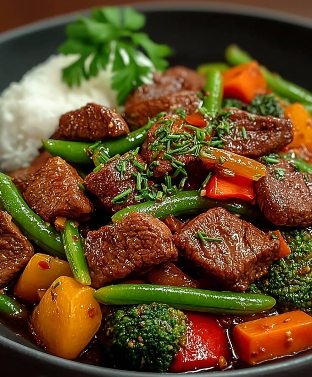 Beef vegetable stir fry