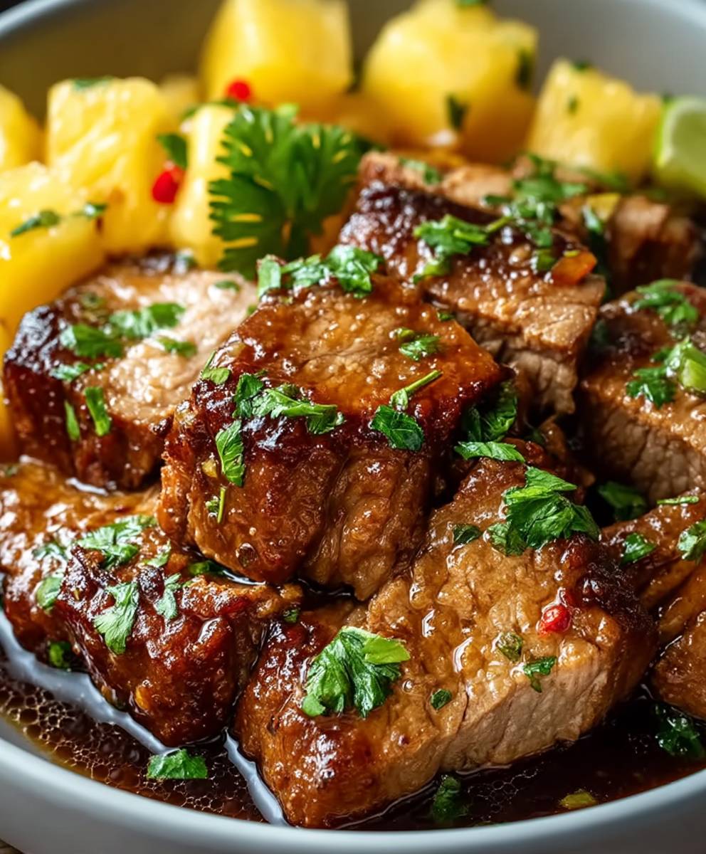 Pineapple pork slow cooker