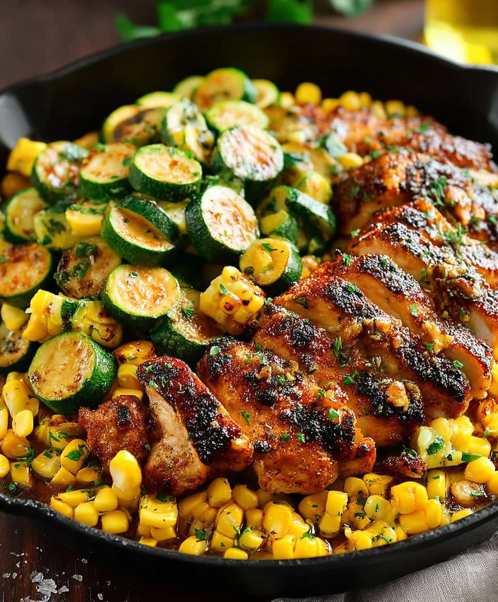 Garlic Butter Chicken Zucchini Corn