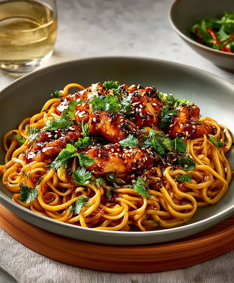 Honey Garlic Chicken Noodles