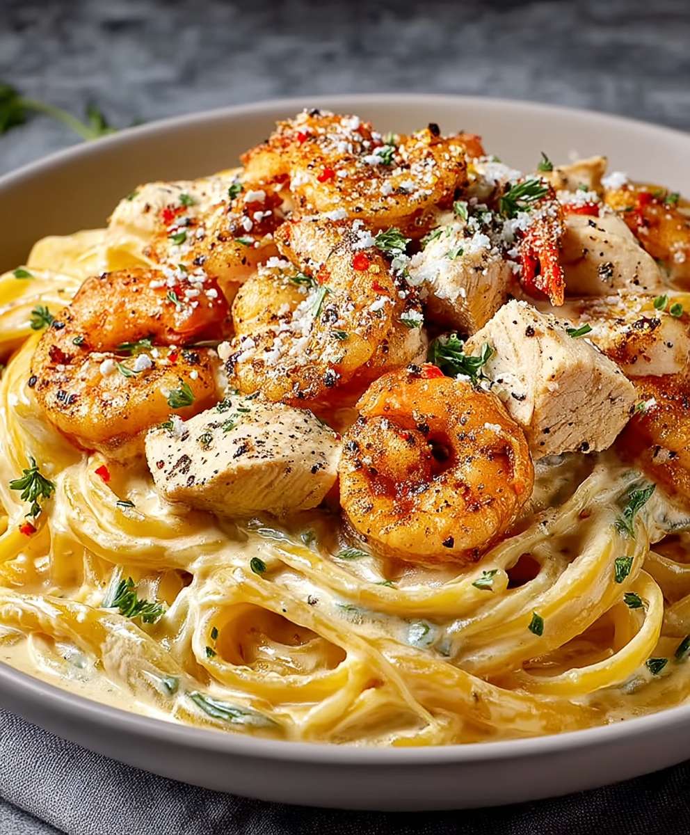 Cajun Shrimp Chicken Pasta