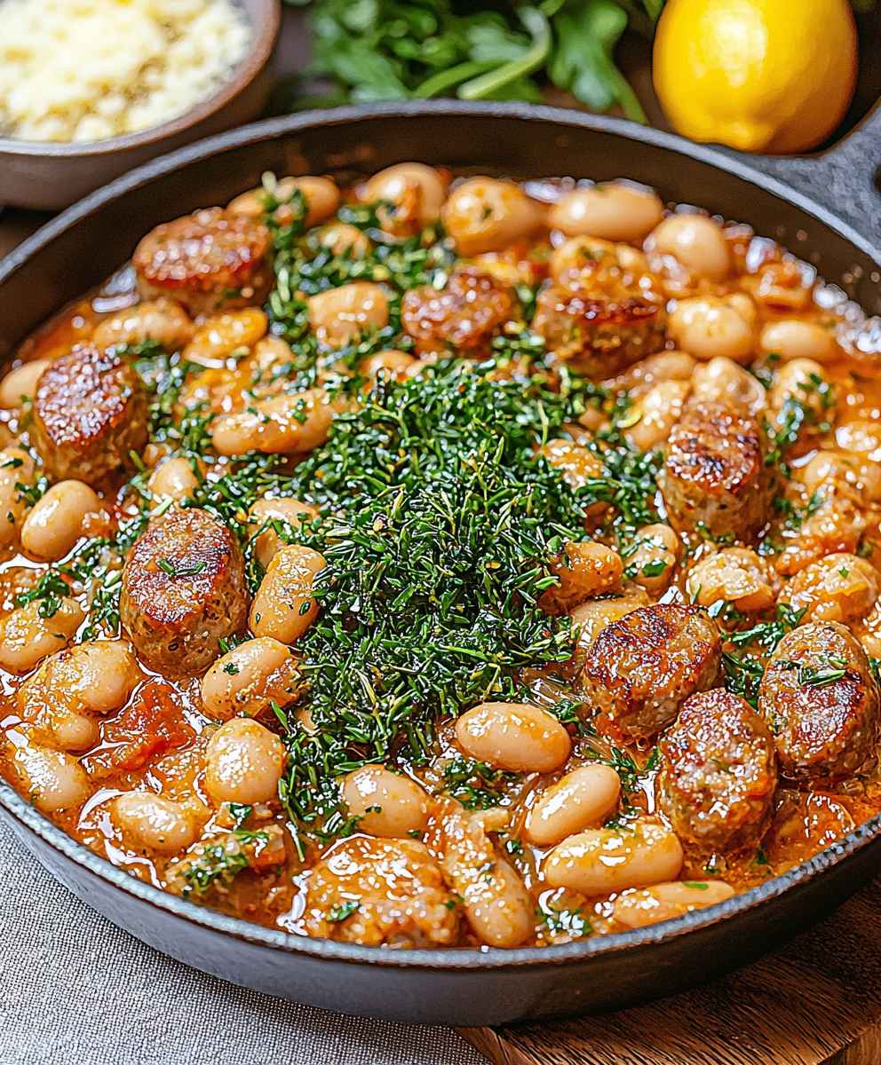 Sausage white bean skillet