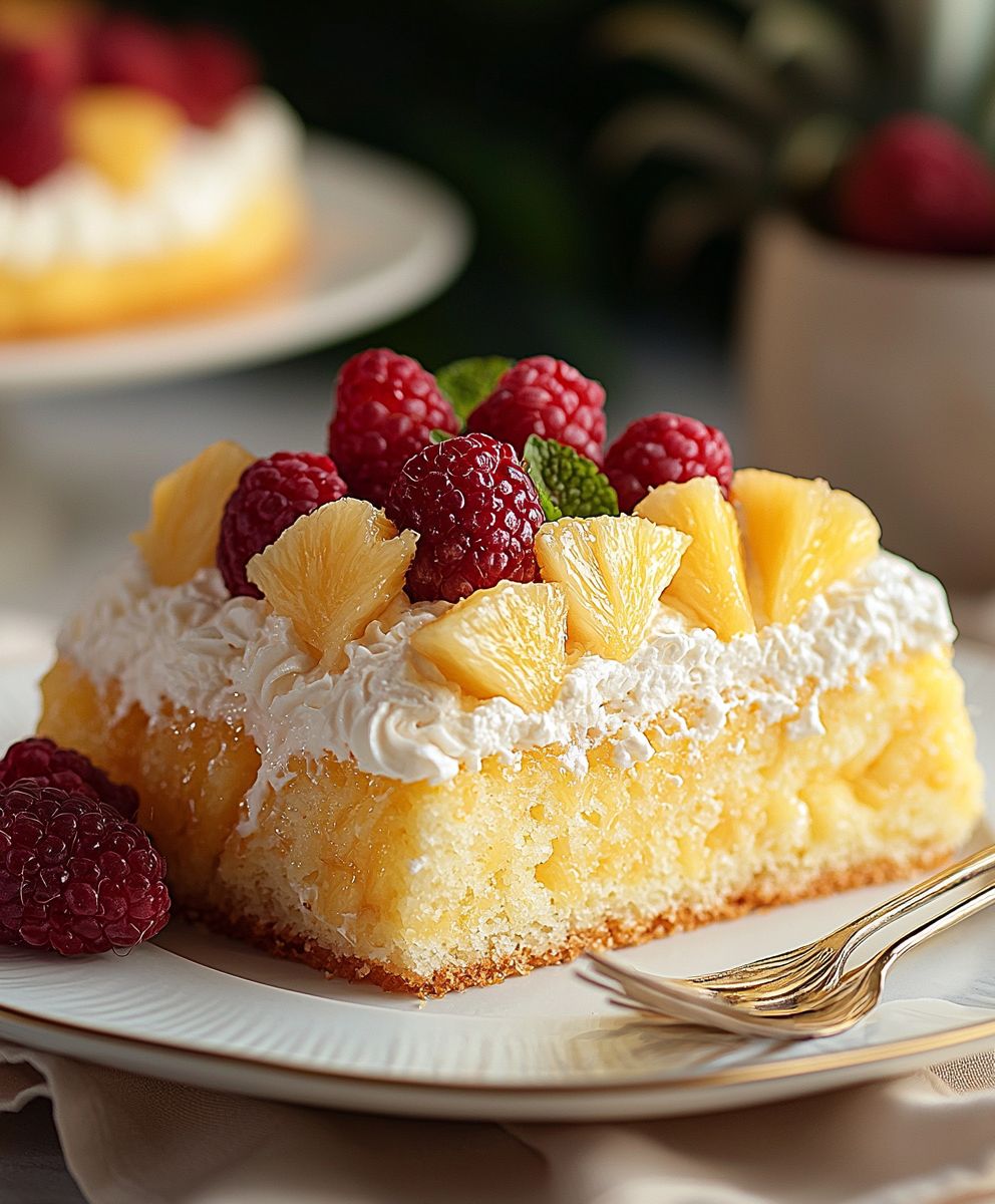 Pineapple angel food cake