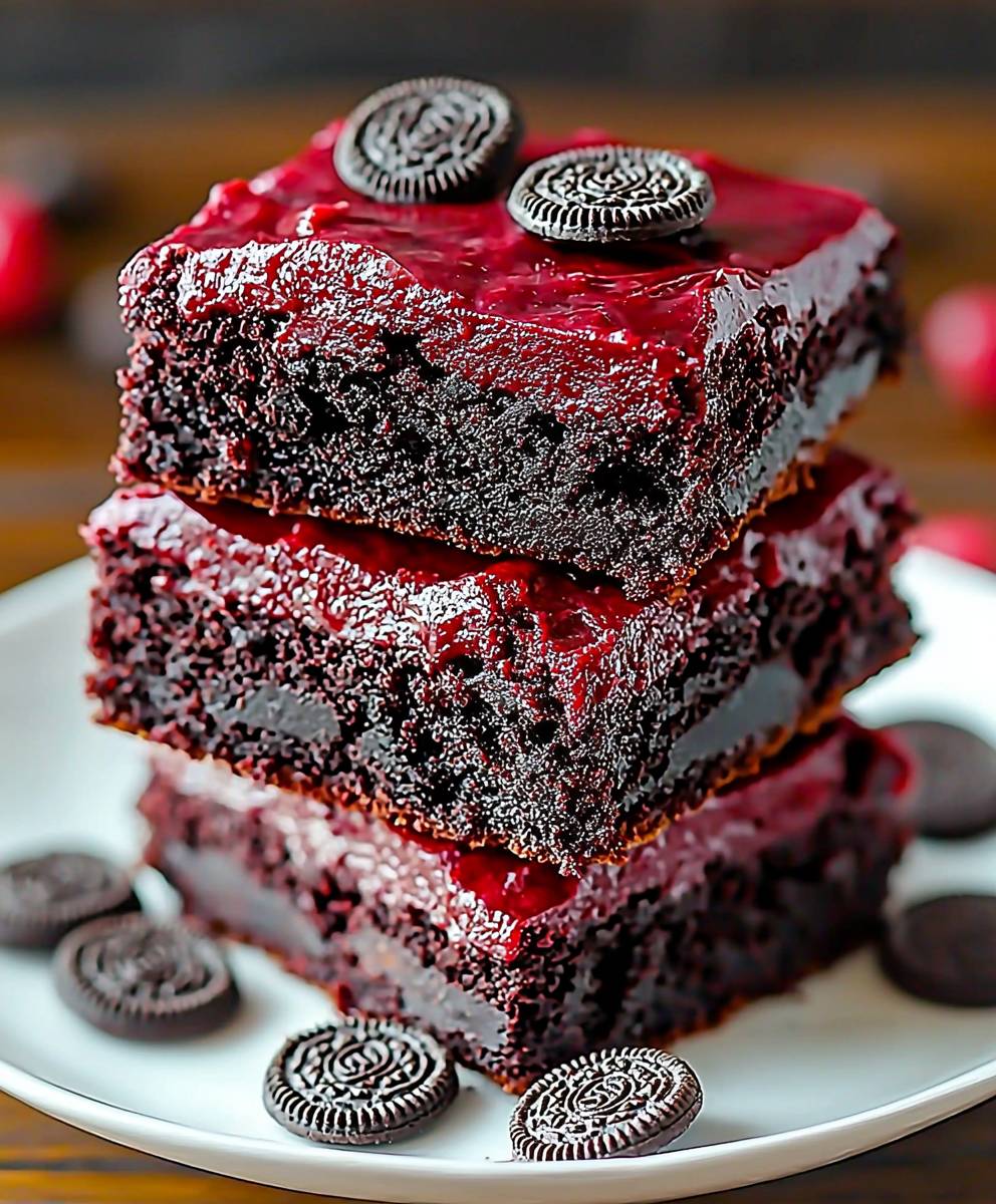 Red Velvet Oreo Brownies