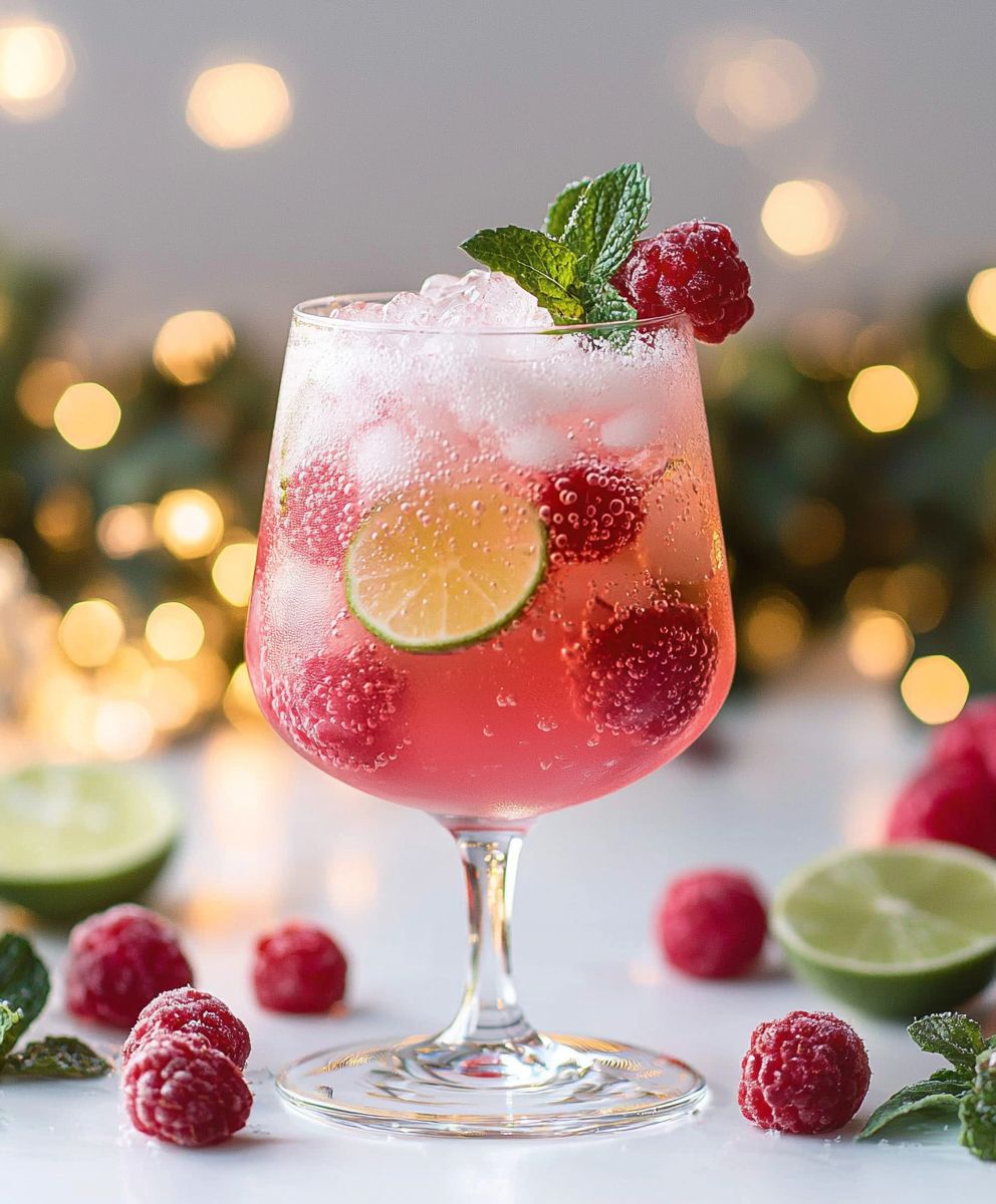 Raspberry Lime Fizz Mocktail