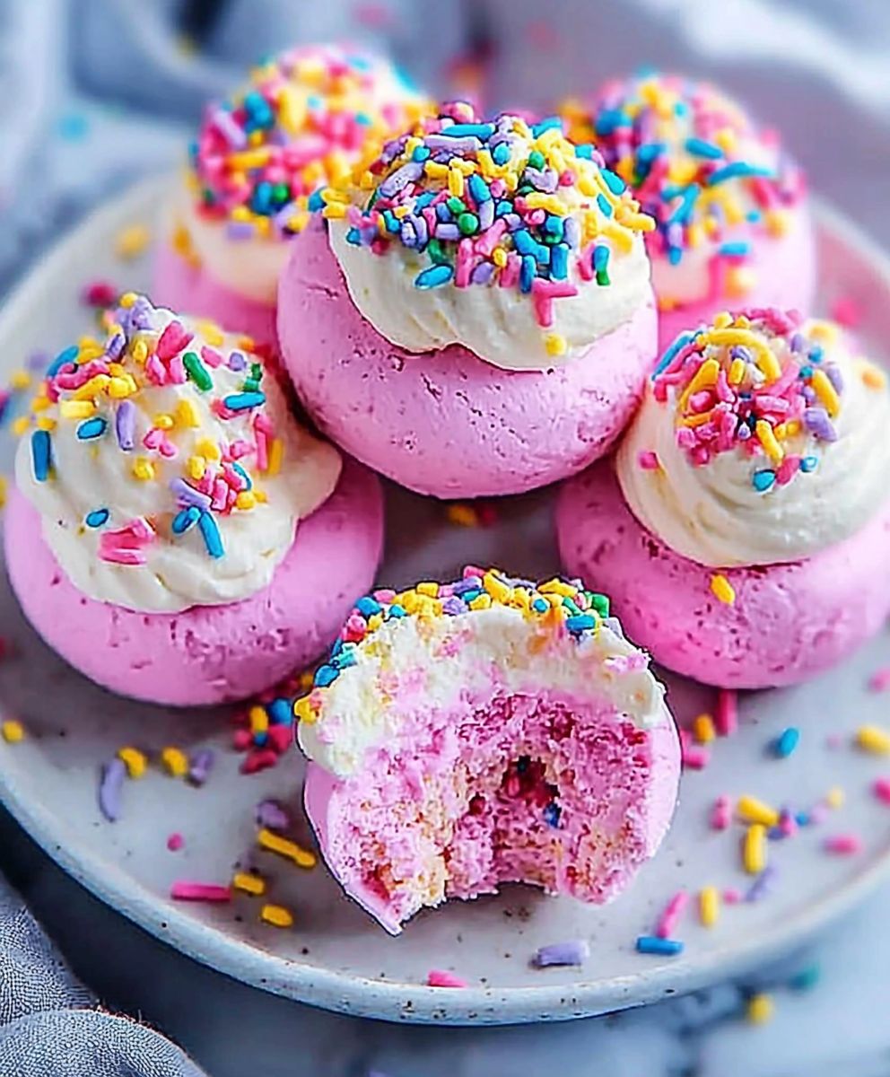 Unicorn cheesecake bites