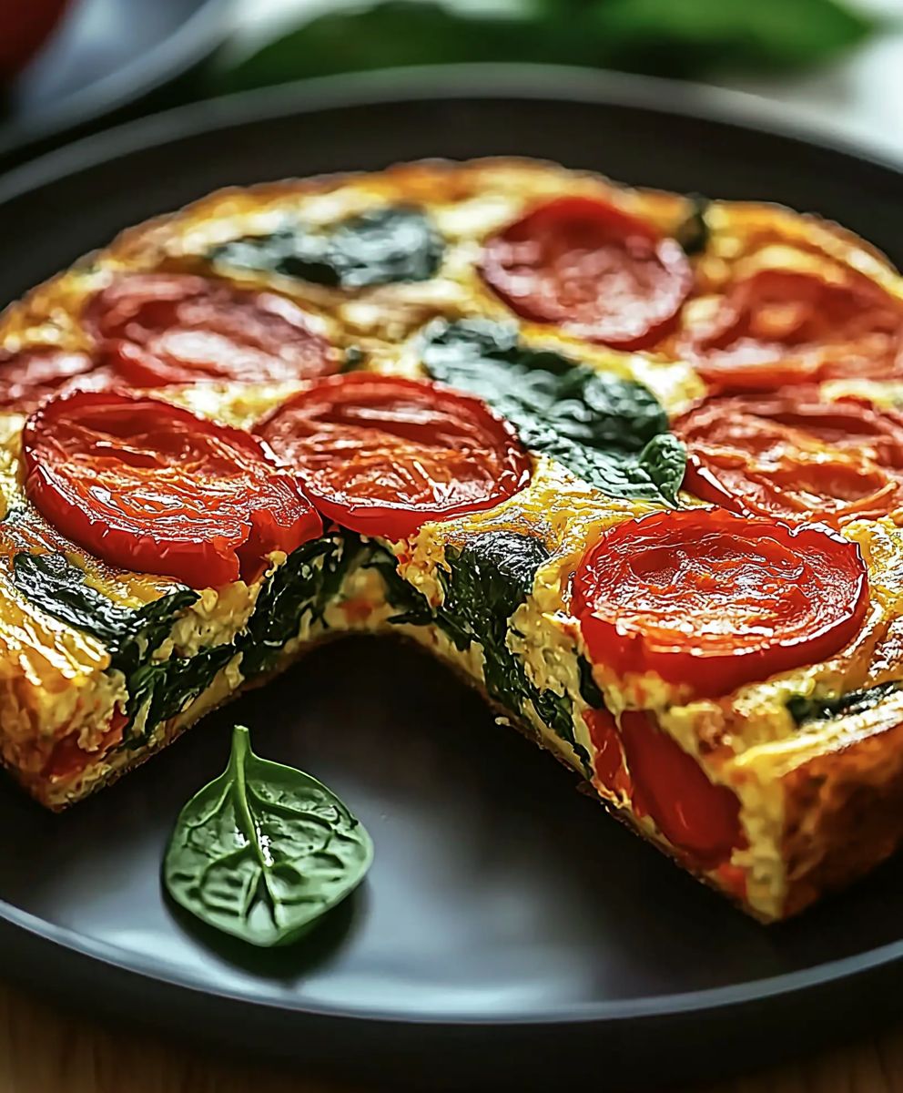 Red Pepper Spinach Frittata