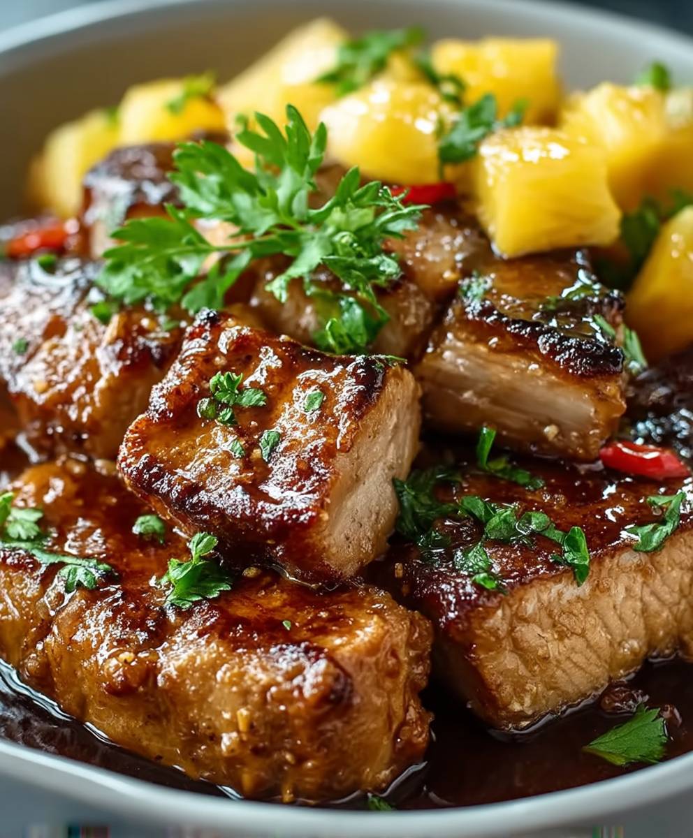 Pineapple pork slow cooker