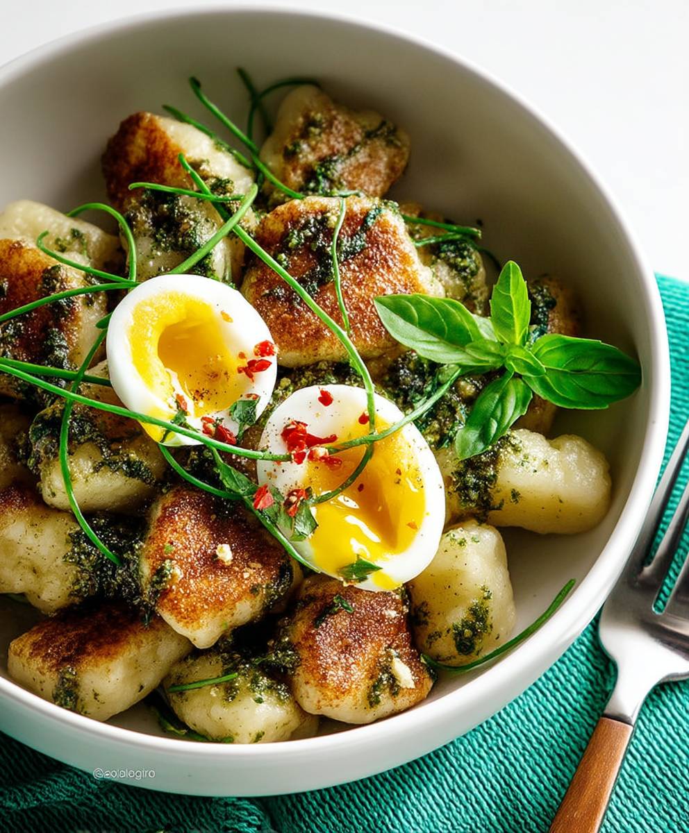 Pesto cauliflower gnocchi