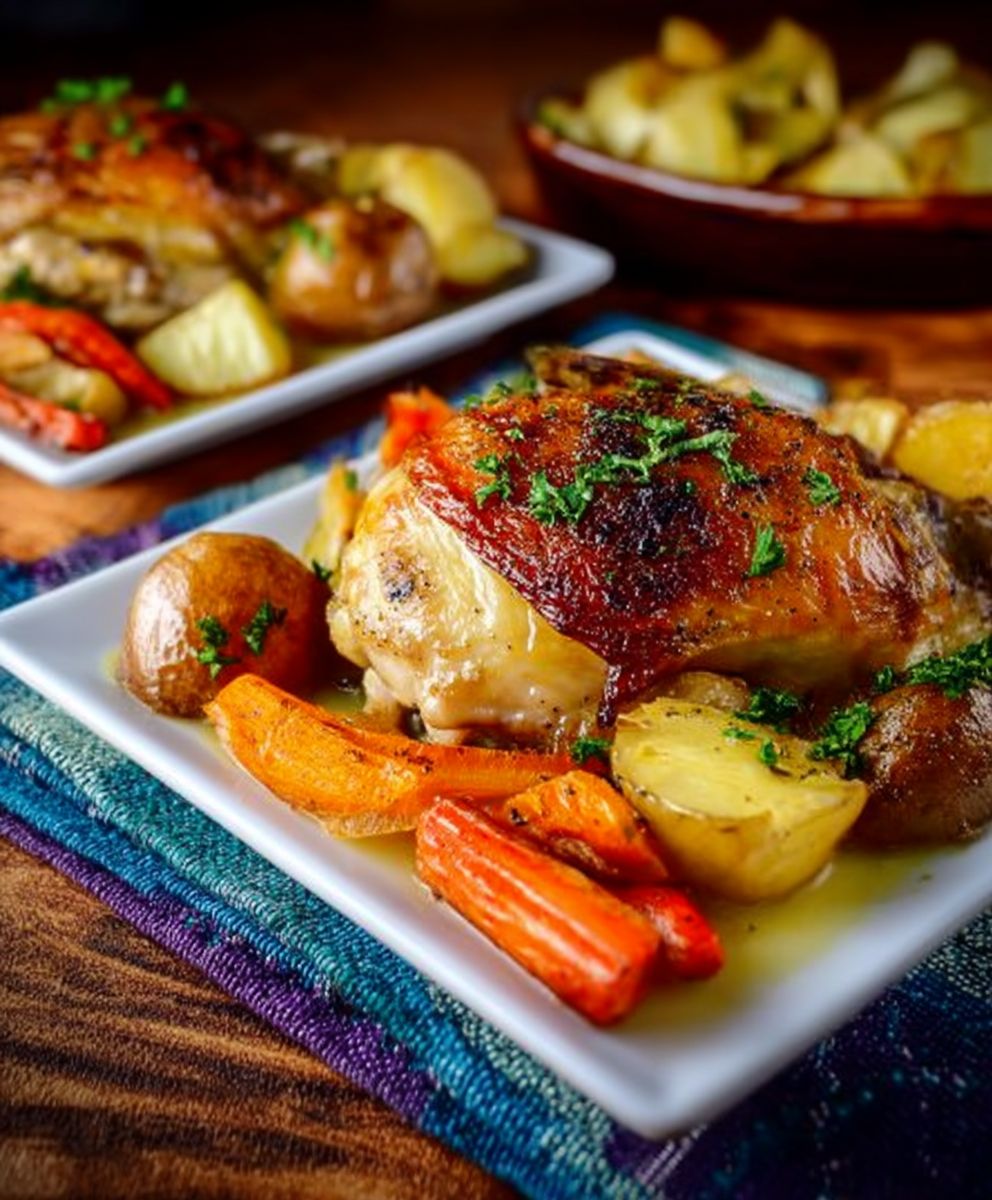Roast chicken with vegetables