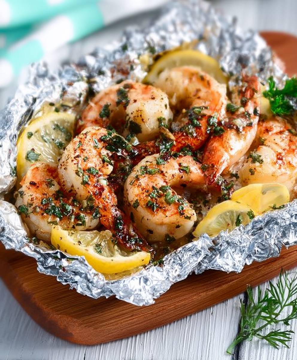 Garlic Shrimp in Foil