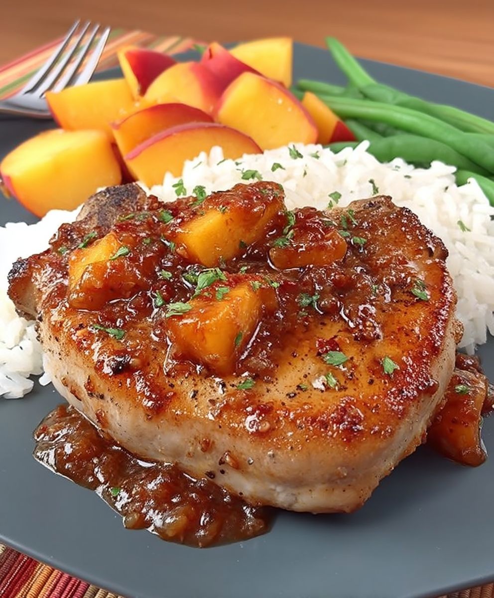 Spicy Peach Pork Chops