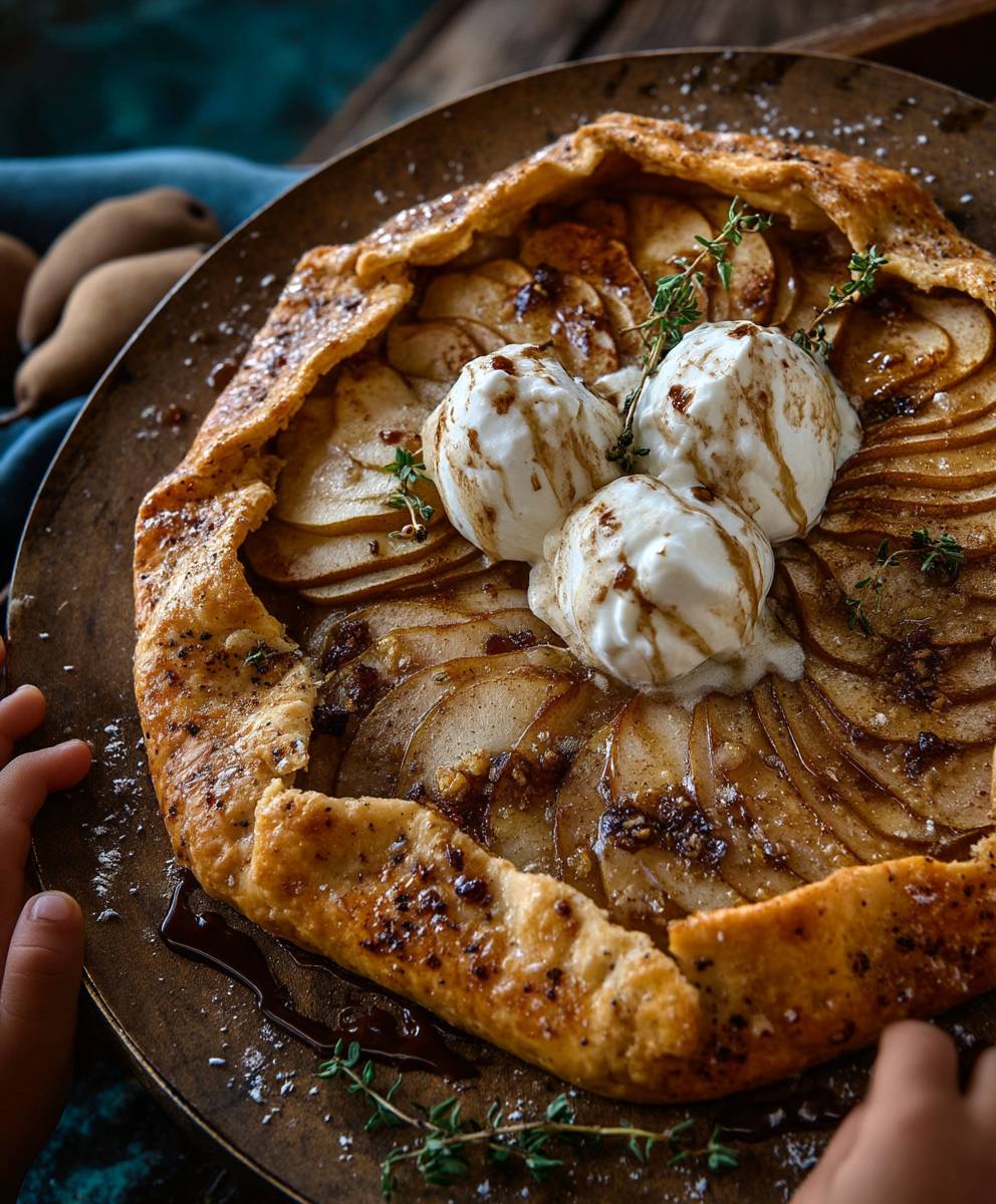 Pear Mascarpone Thyme Galette