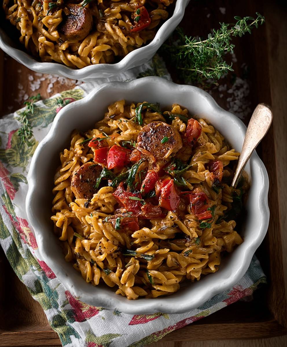 Cajun chicken sausage pasta