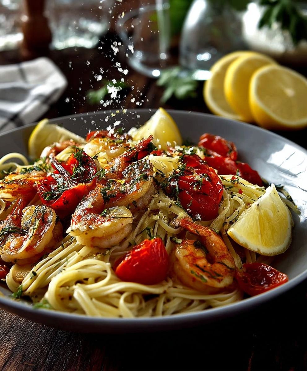 Shrimp prawn pasta lemon