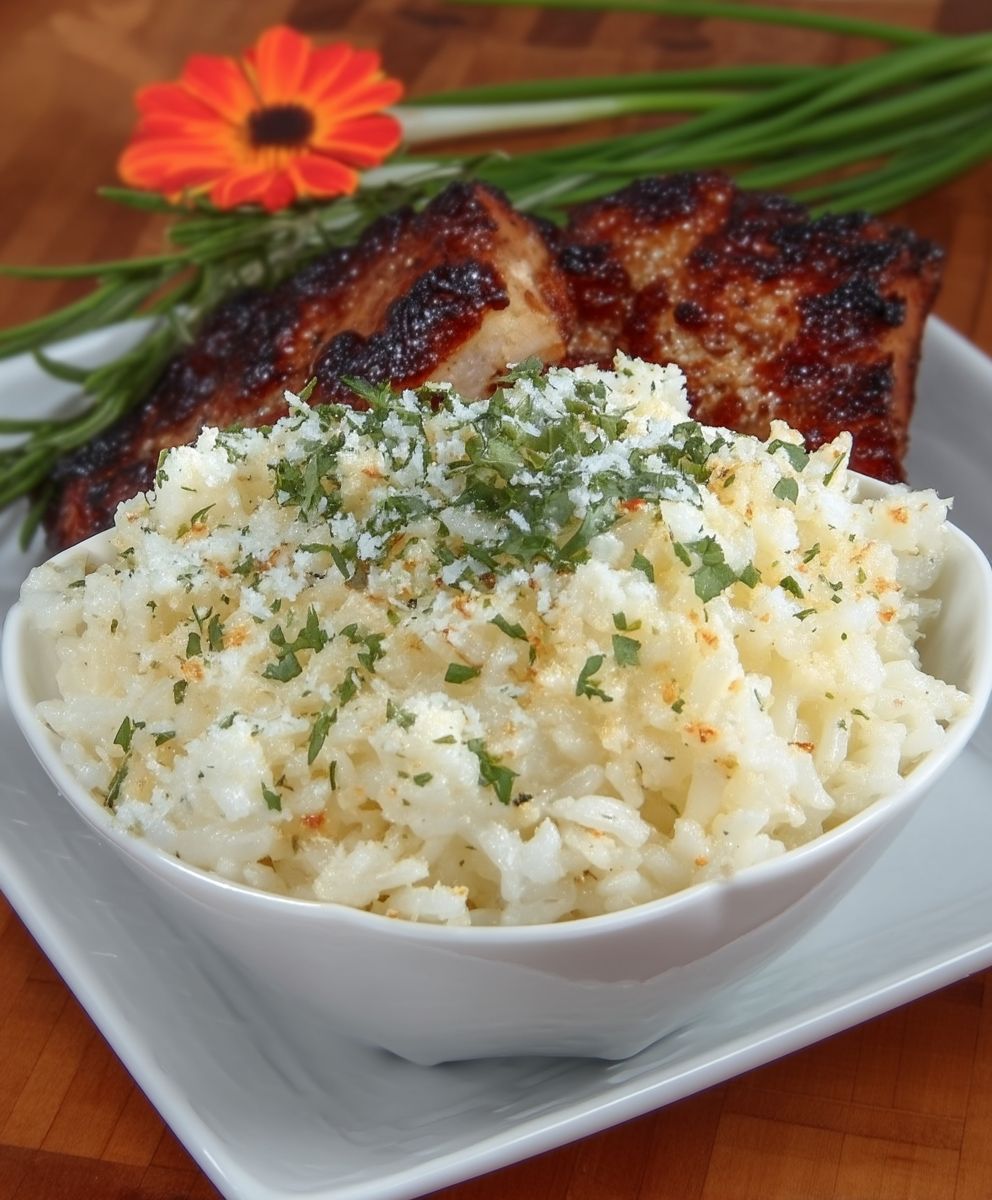 Garlic Butter Rice Casserole