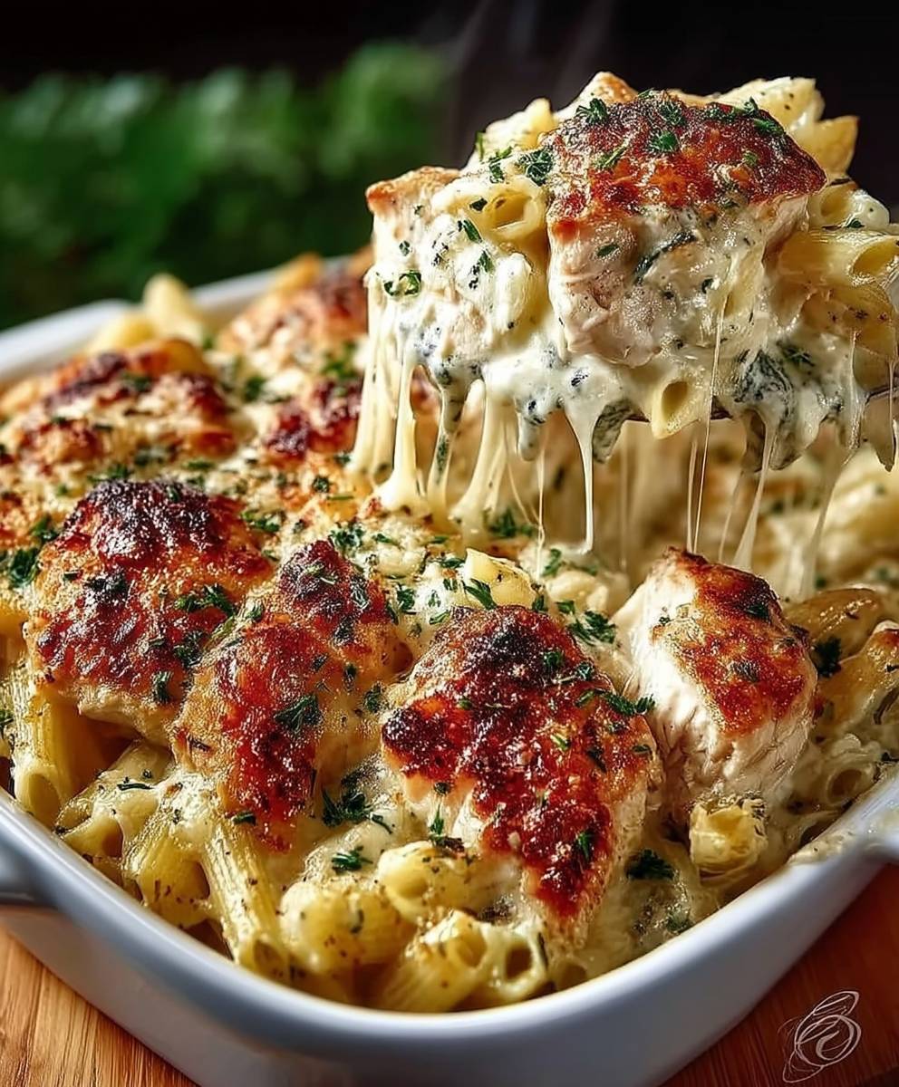 Chicken Alfredo Baked Ziti