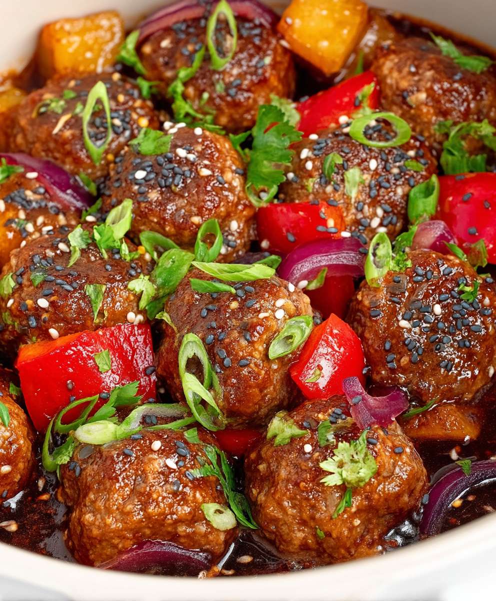 Hawaiian Meatballs Slow Cooker
