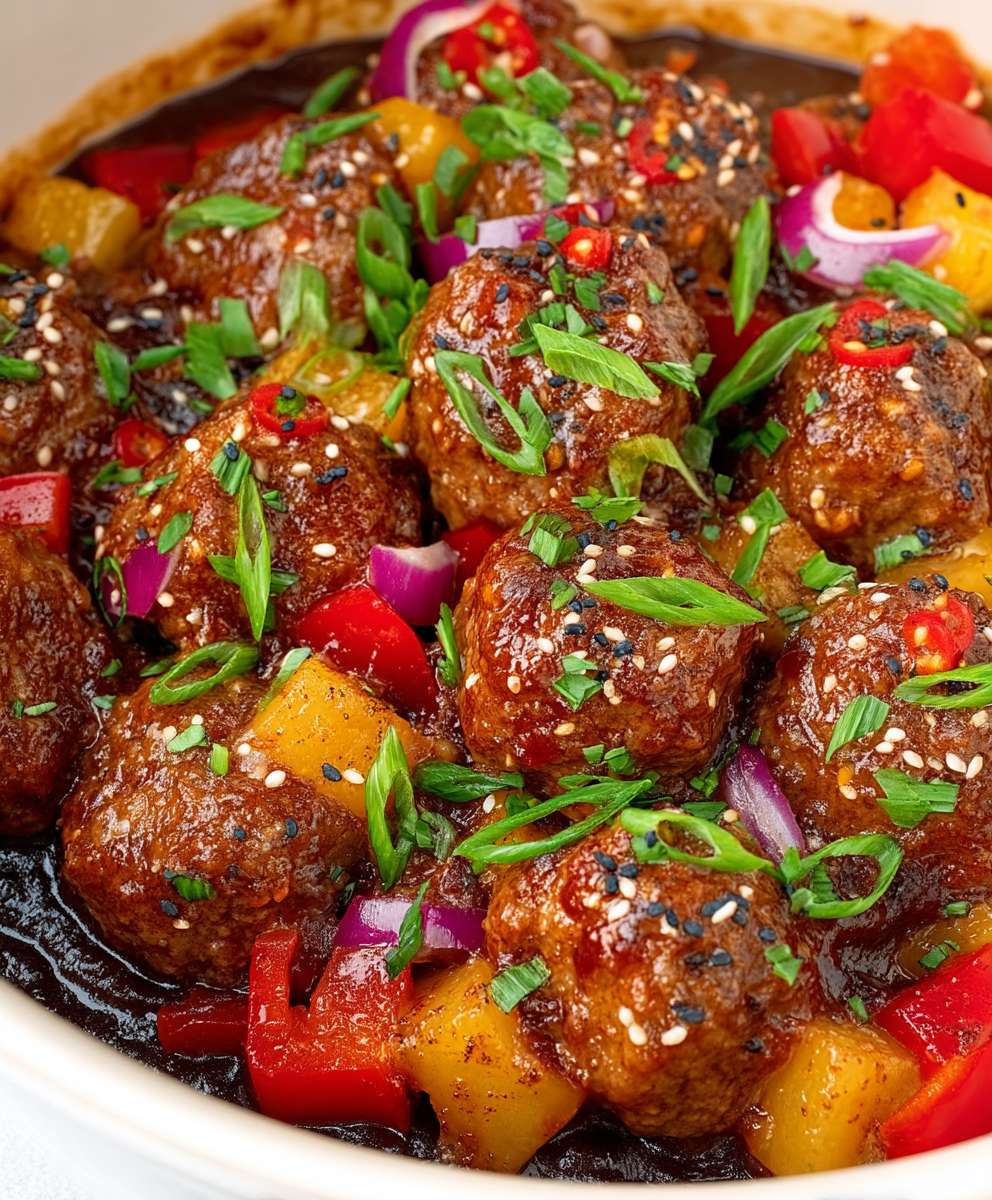 Hawaiian Meatballs Slow Cooker