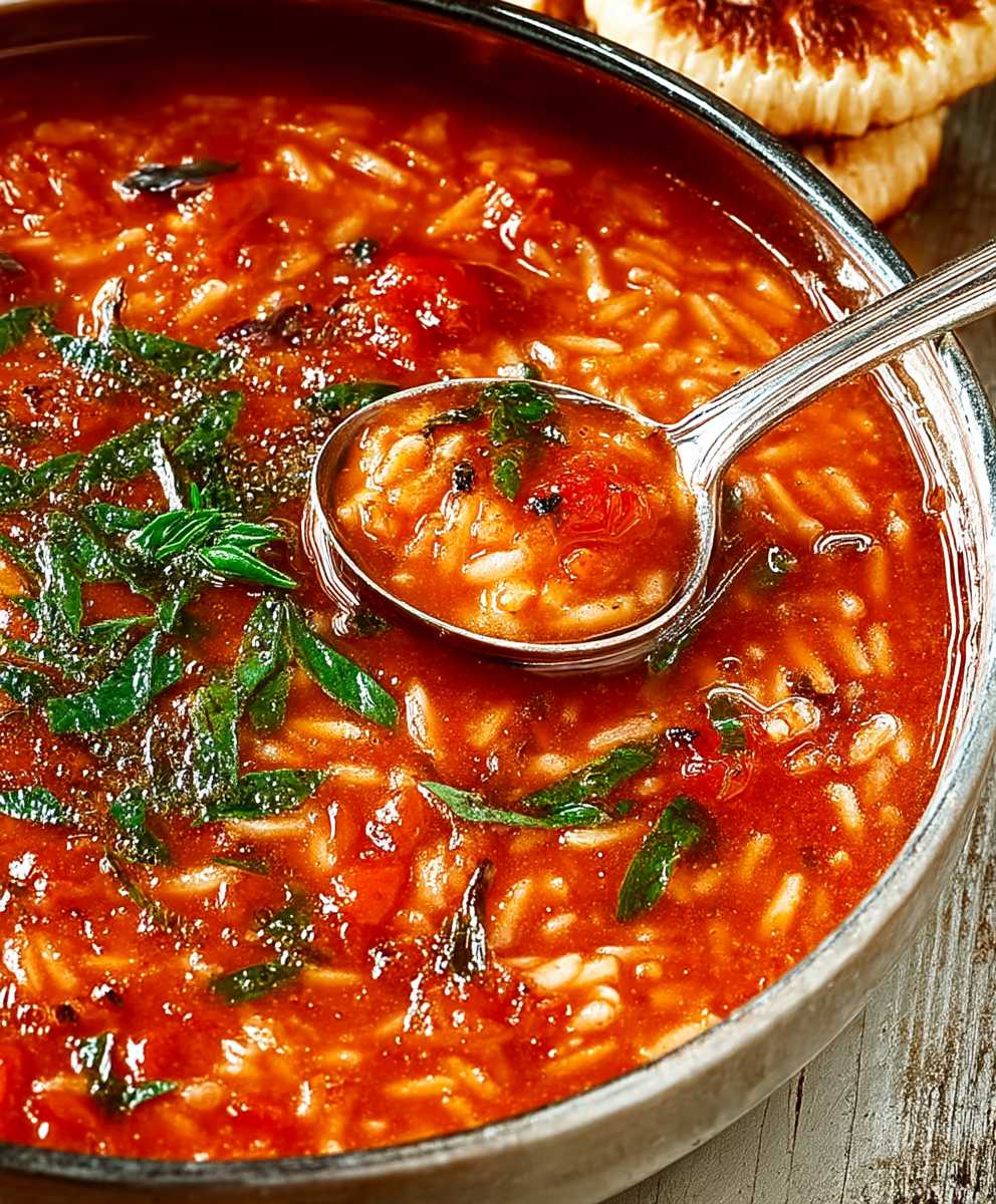 Tomato lemongrass rice soup