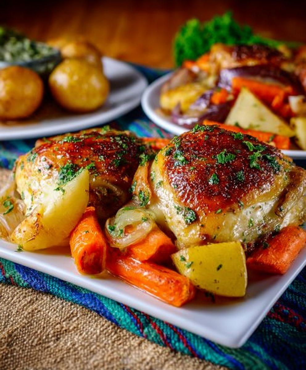 Roast chicken with vegetables