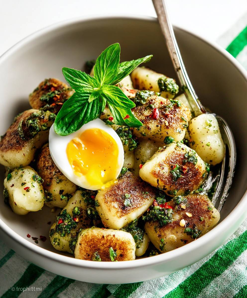 Pesto cauliflower gnocchi