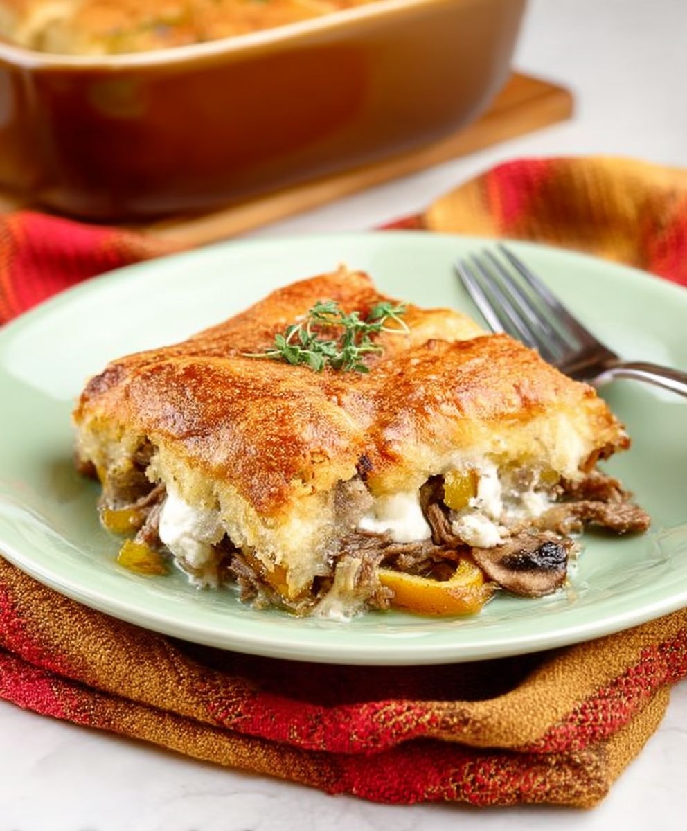 Philly cheesesteak casserole
