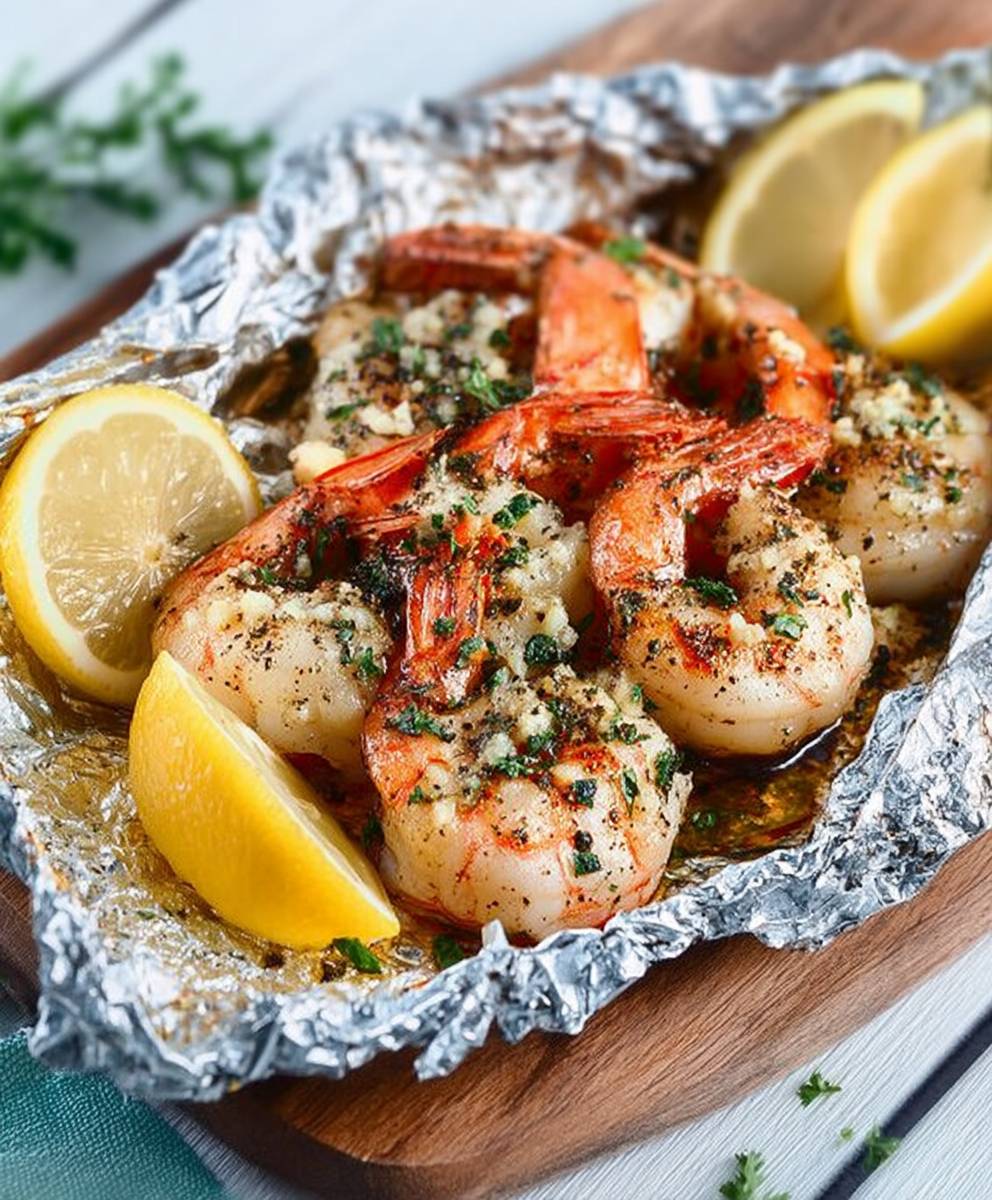 Garlic Shrimp in Foil