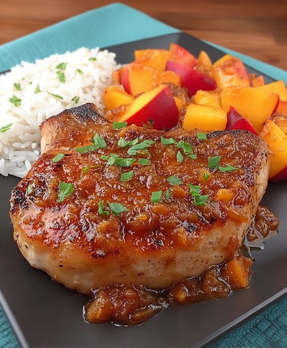 Spicy Peach Pork Chops