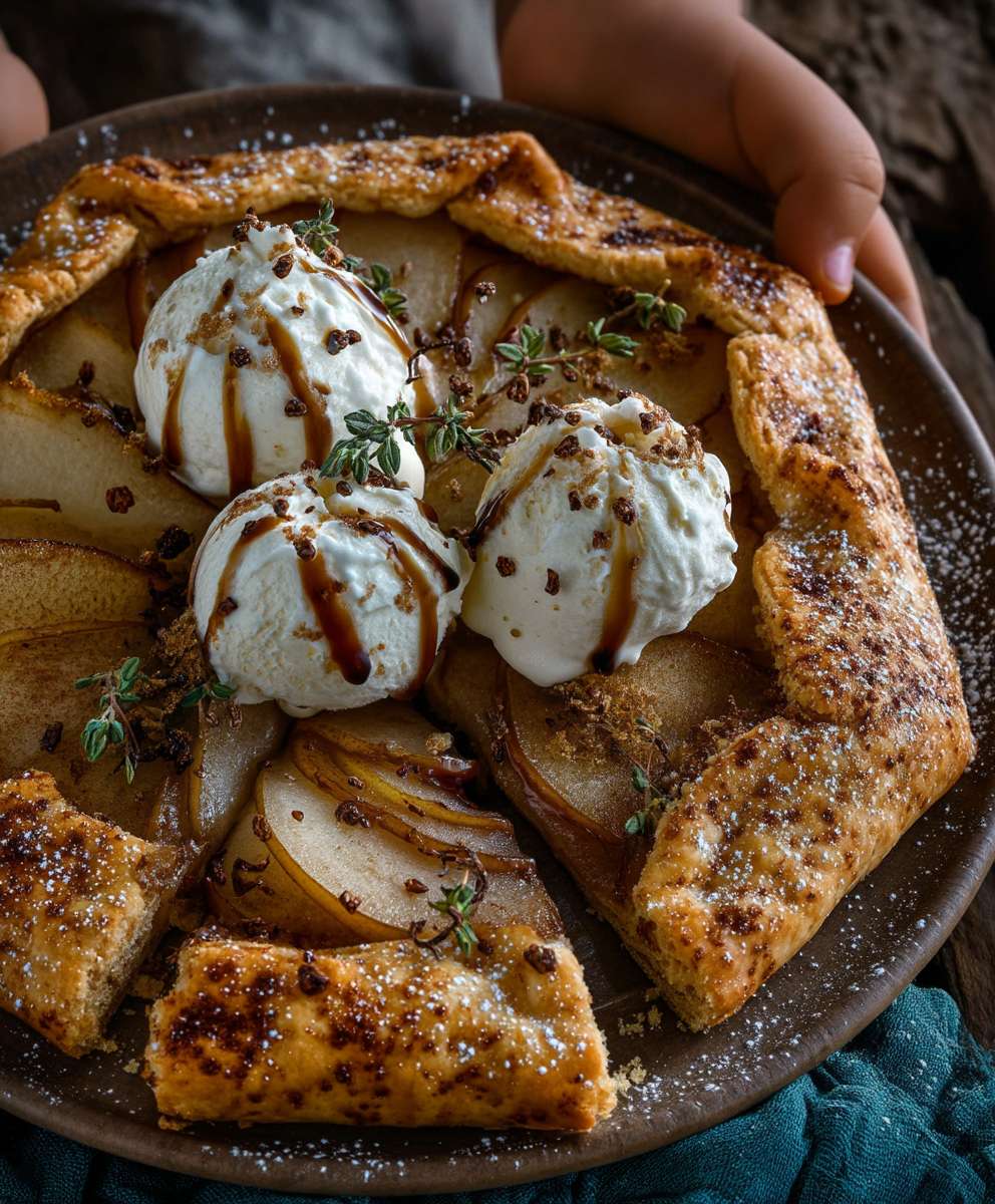 Pear Mascarpone Thyme Galette