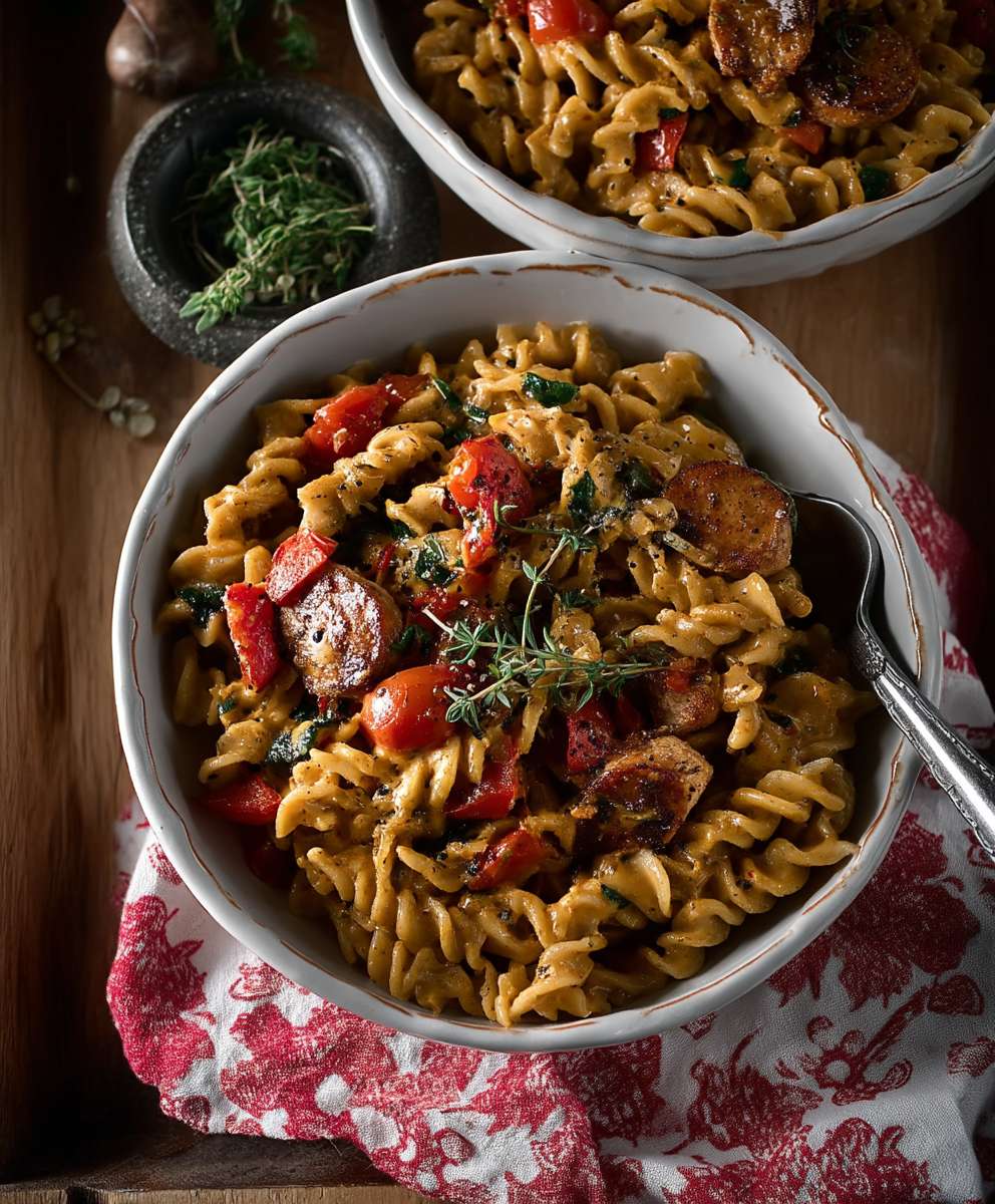 Cajun chicken sausage pasta