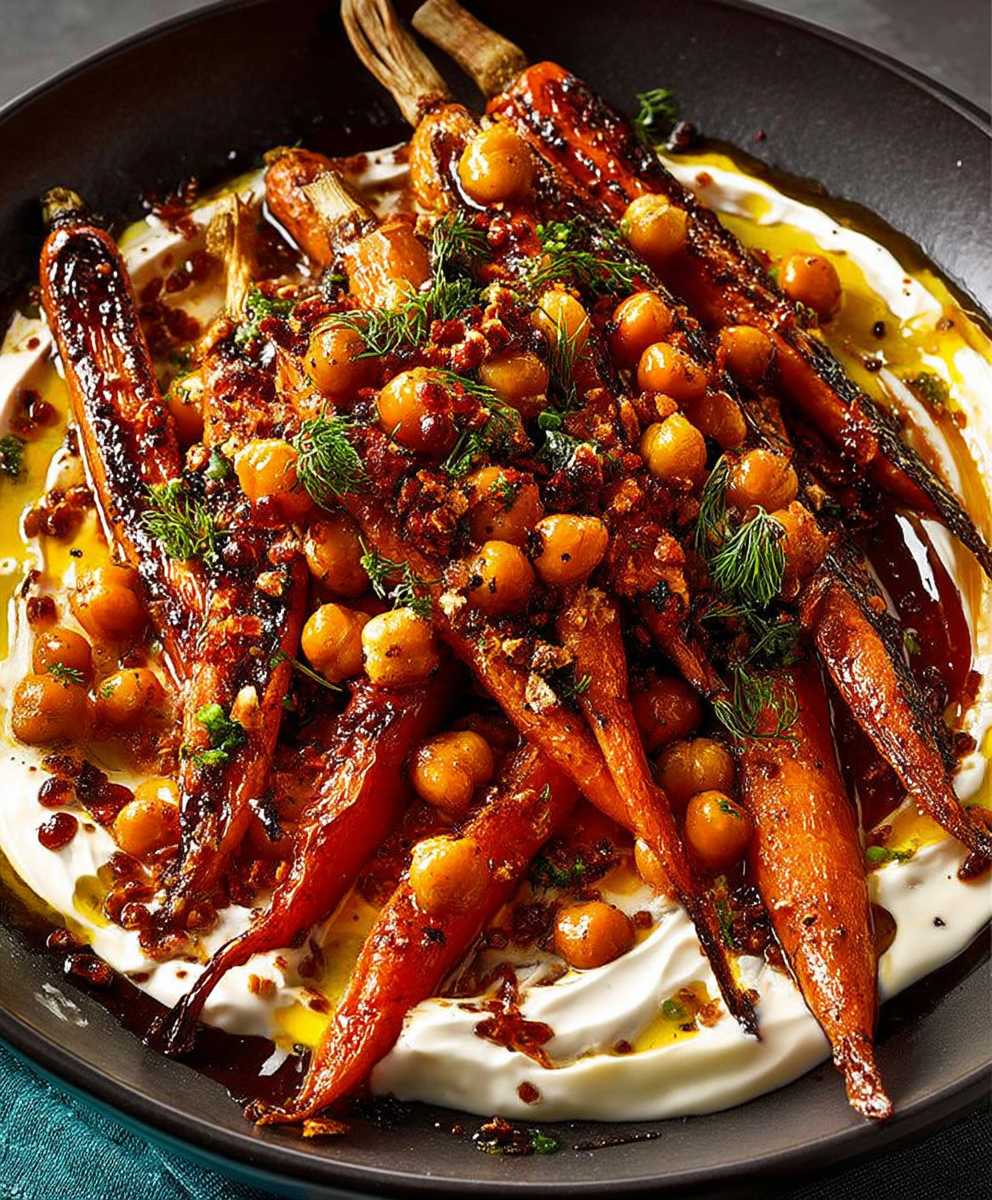 Spicy maple roast carrots