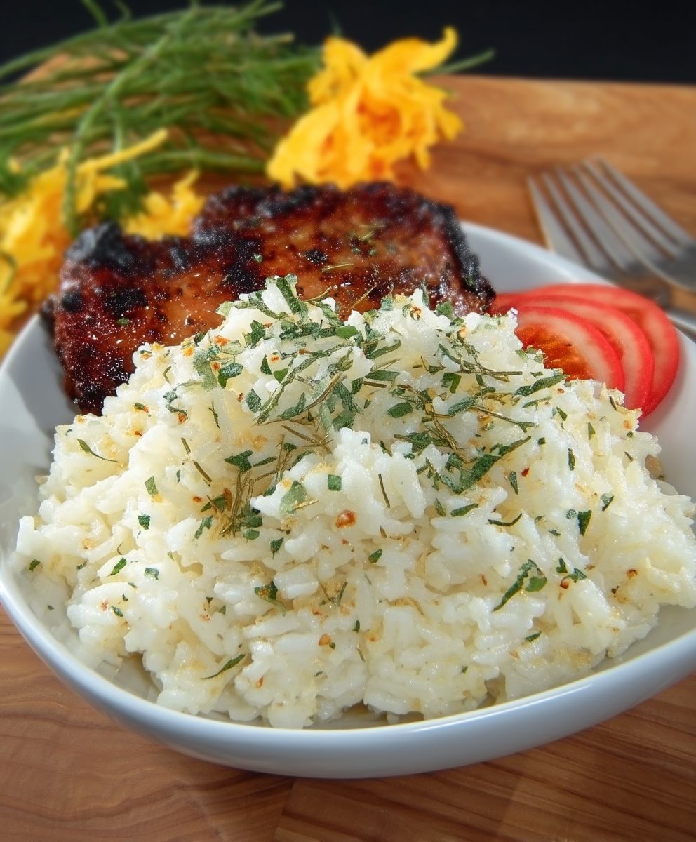 Garlic Butter Rice Casserole