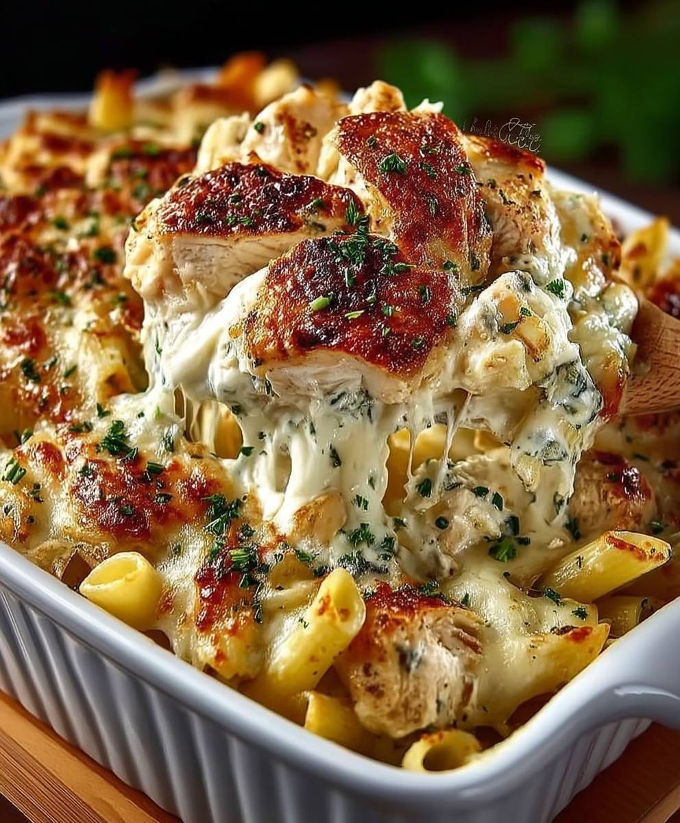 Chicken Alfredo Baked Ziti