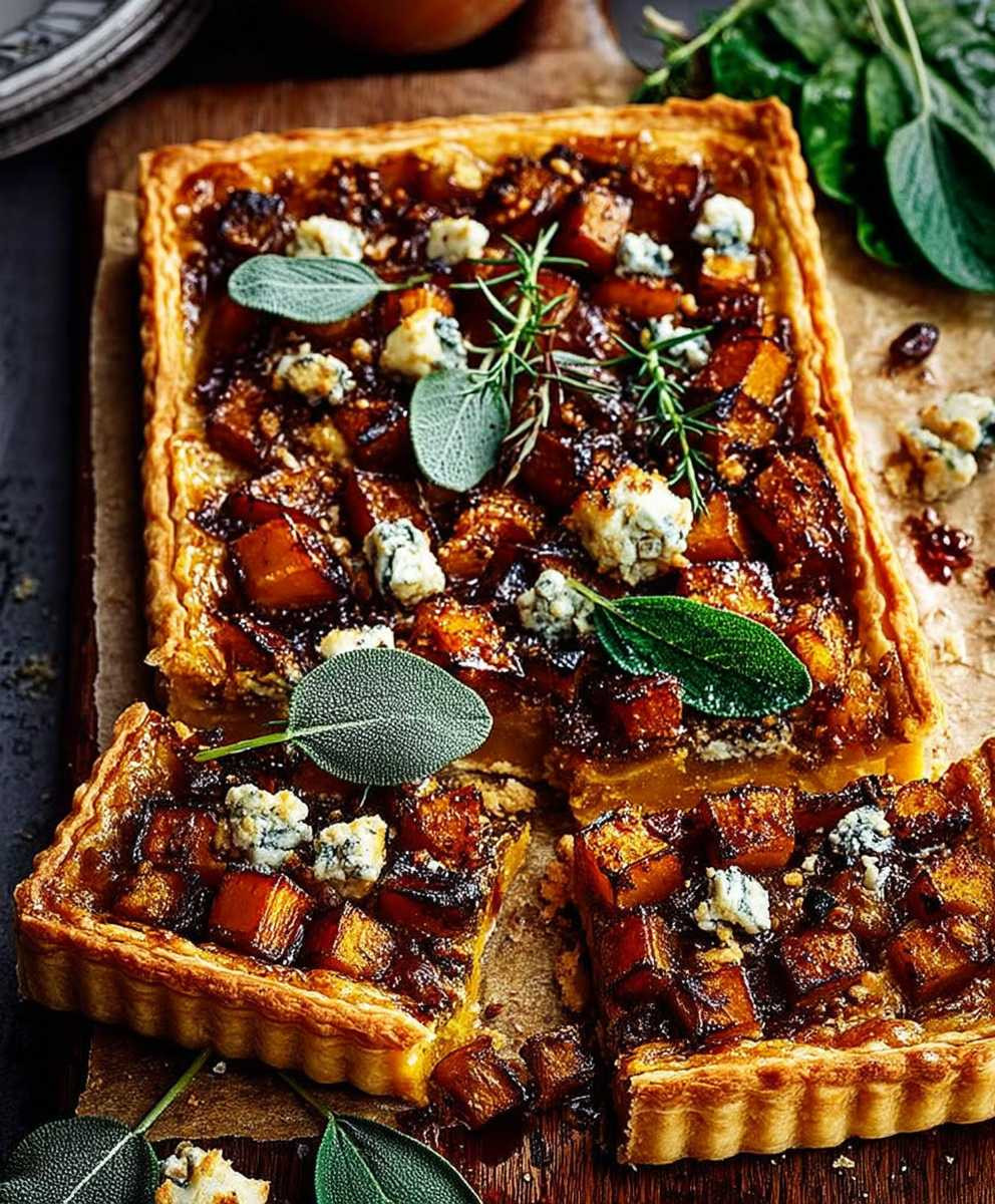 Squash stilton tart