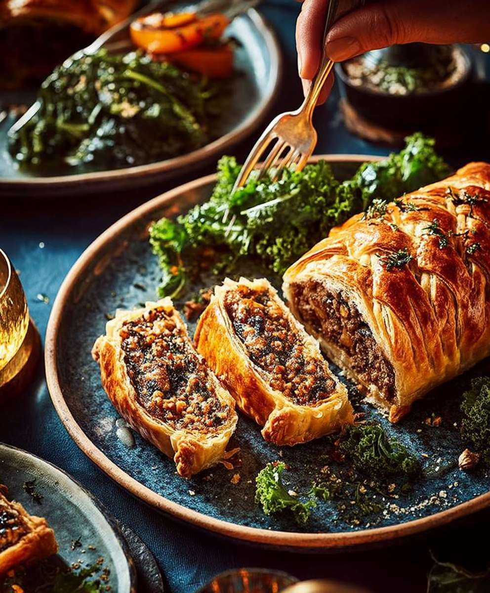 Lamb apricot plaited pie