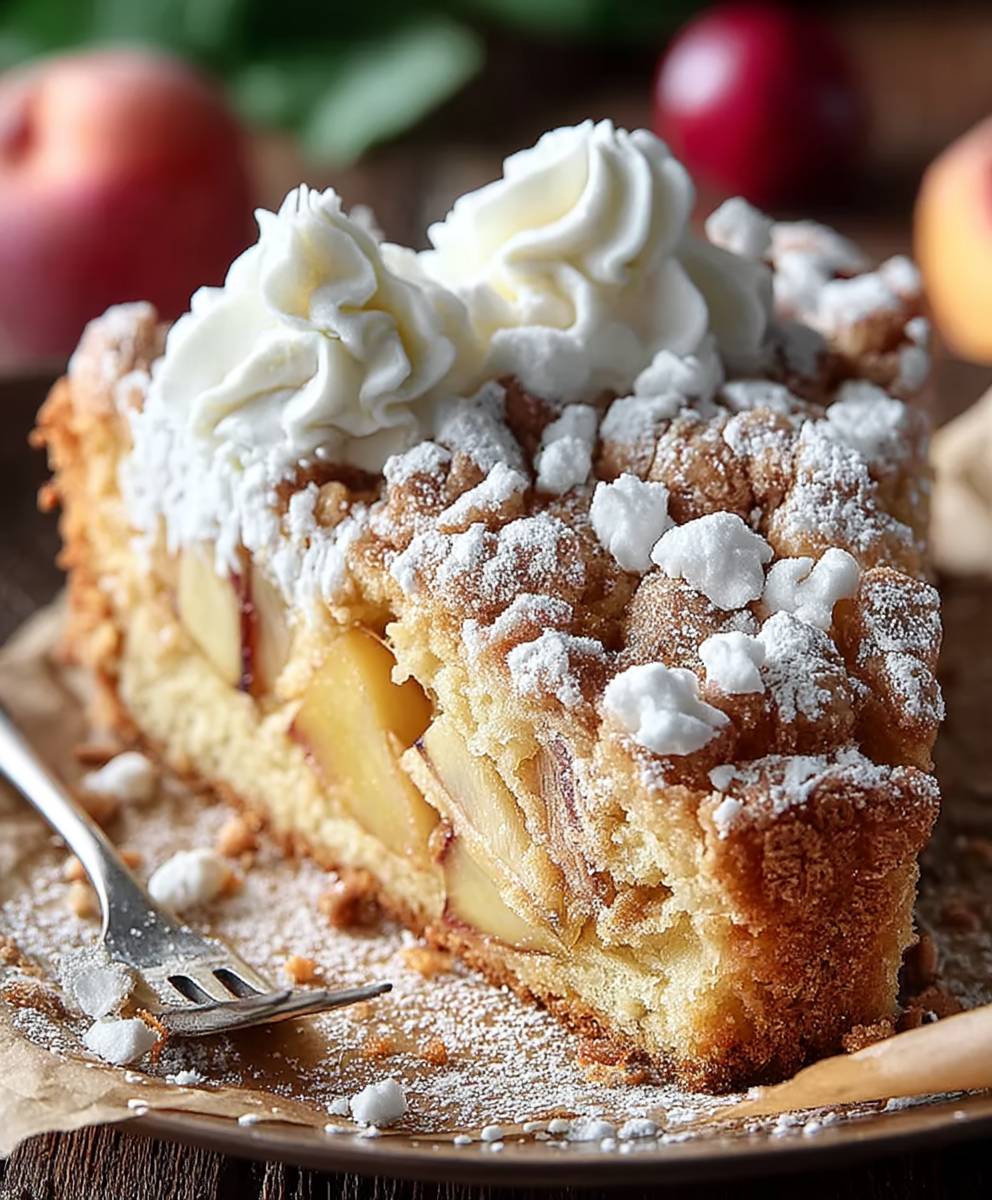 Brown Butter Peach Crumb Cake