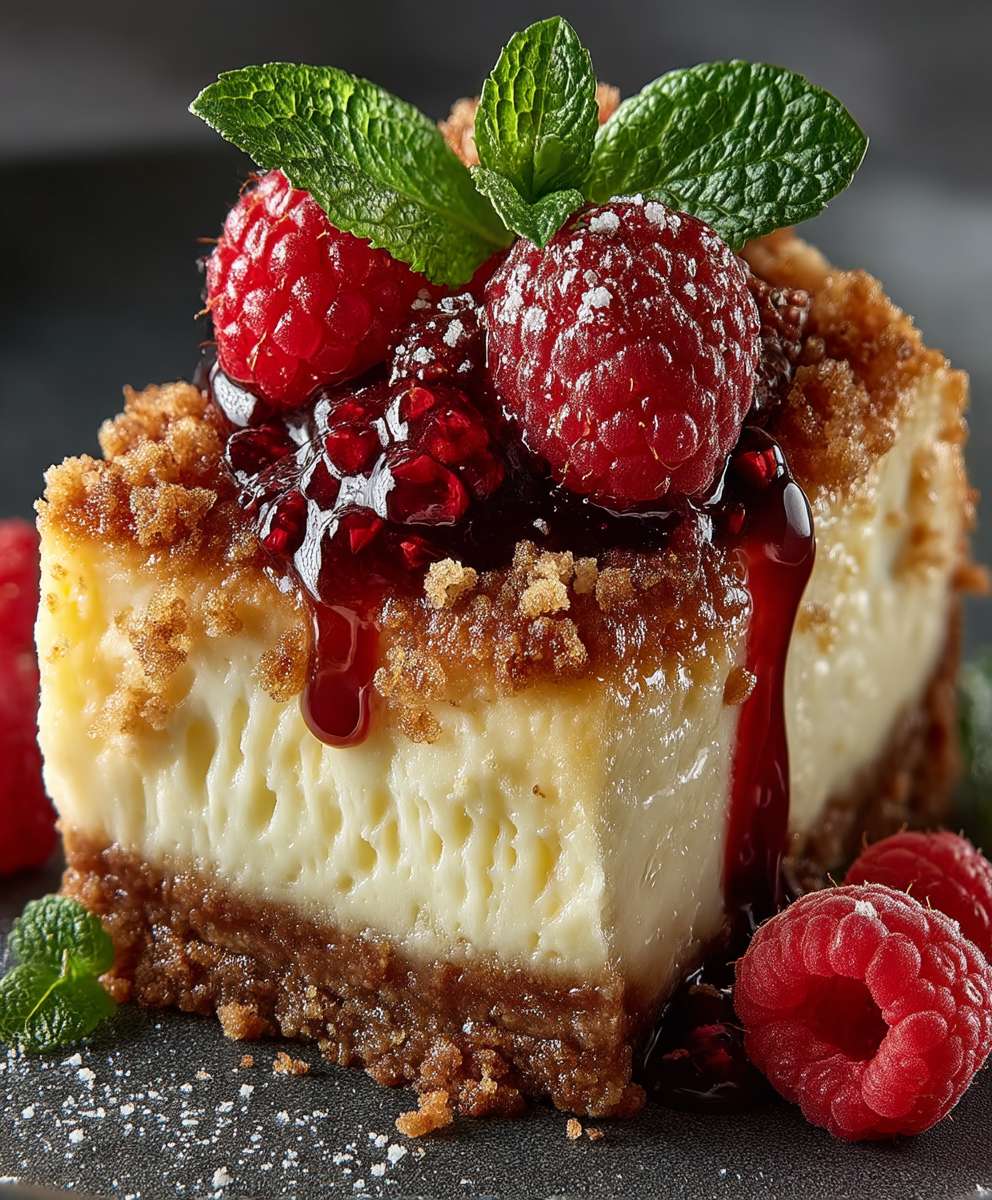 Peach Raspberry Cheesecake