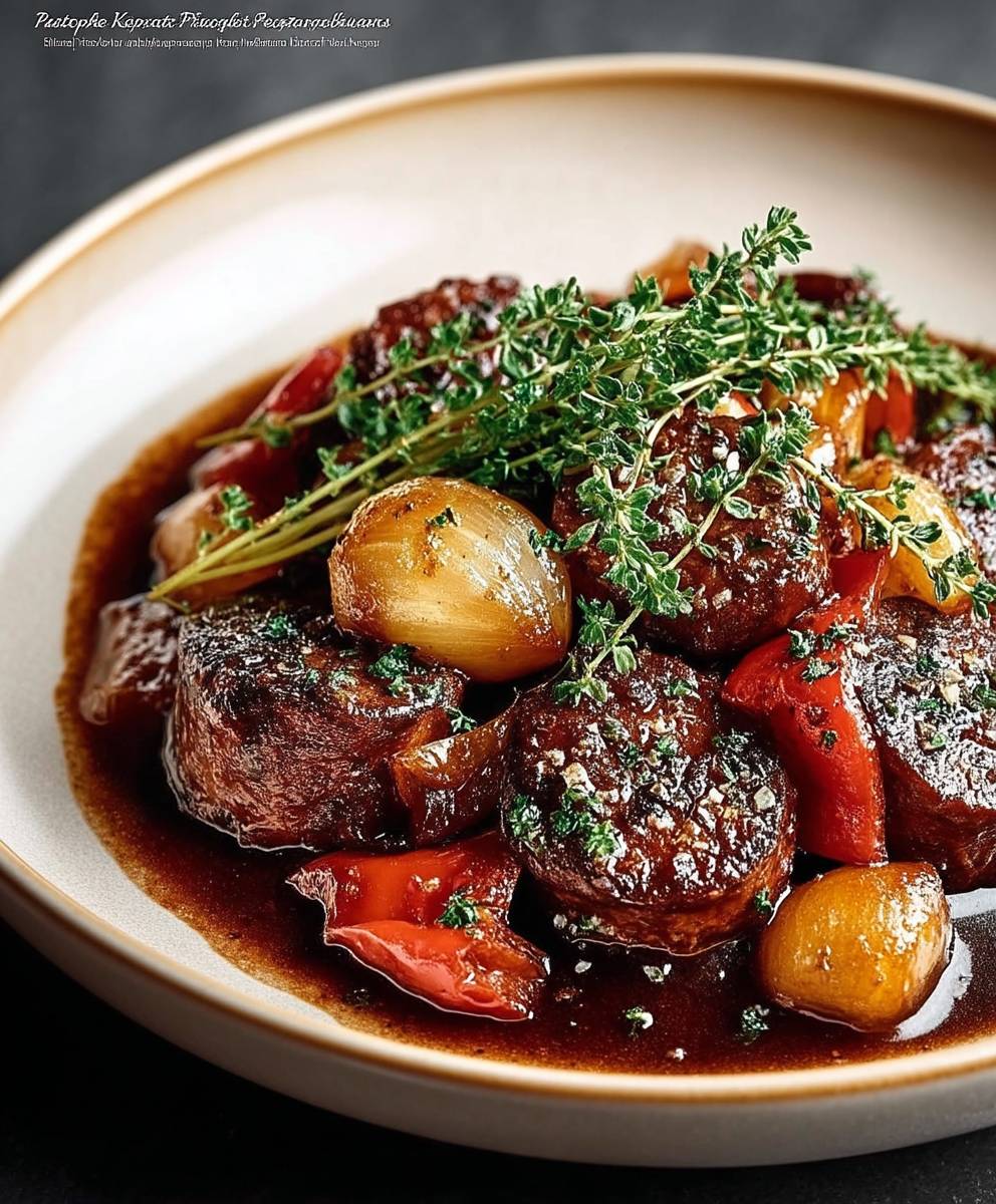 Sausage peppers onions