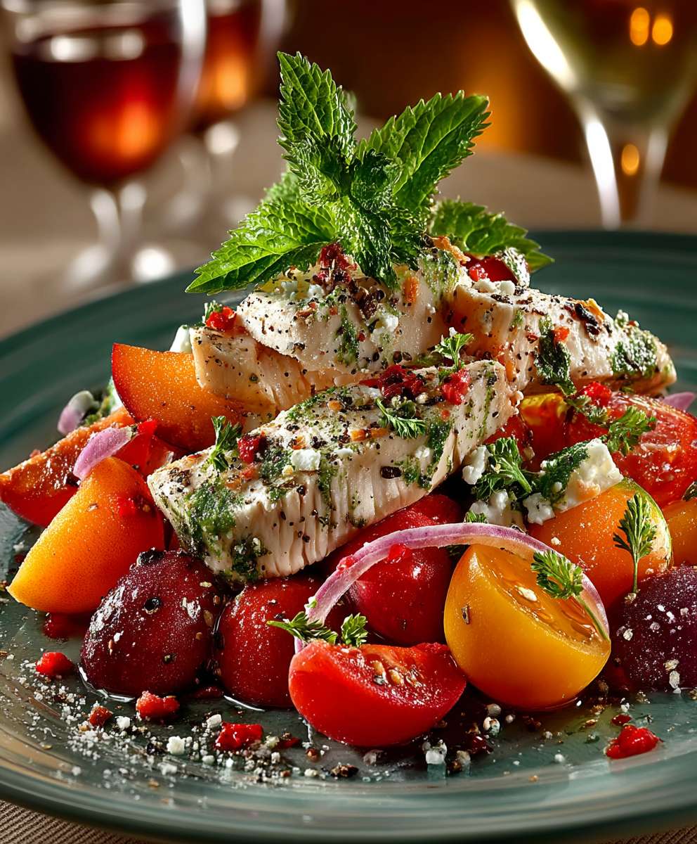 Peach Basil Chicken Salad