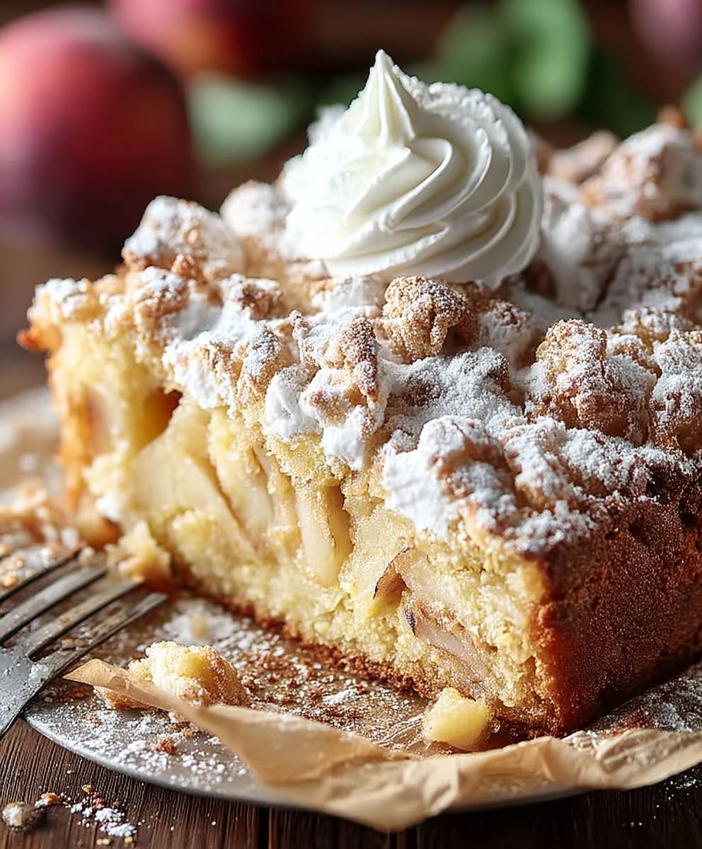 Brown Butter Peach Crumb Cake