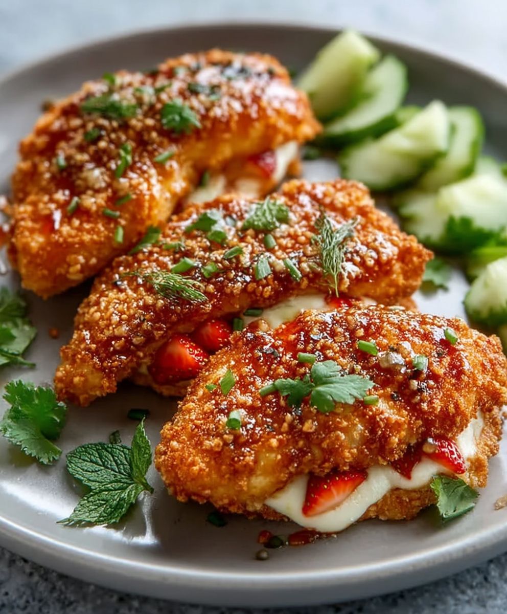 Fried Strawberry Cheesecake