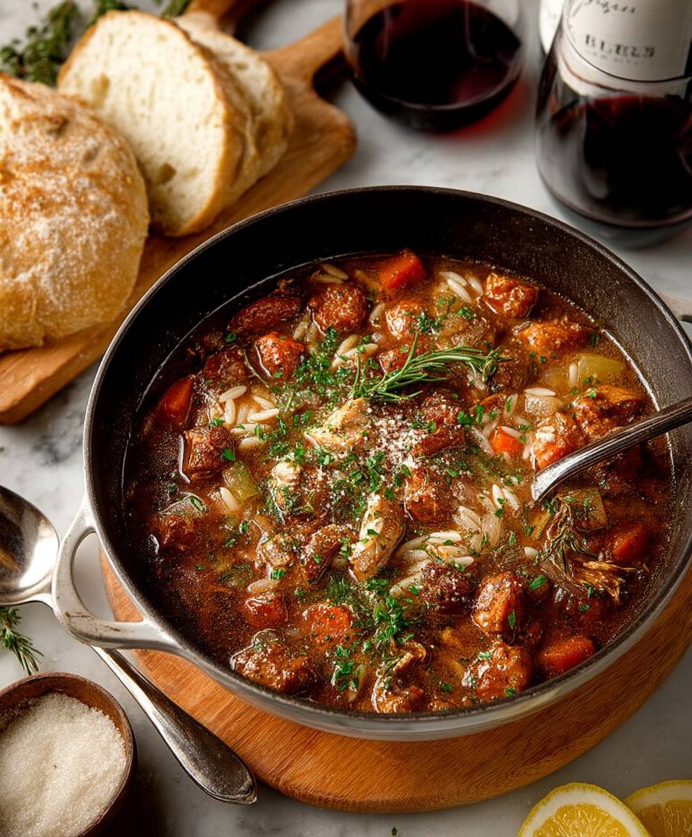 Lemon Chicken Orzo Soup