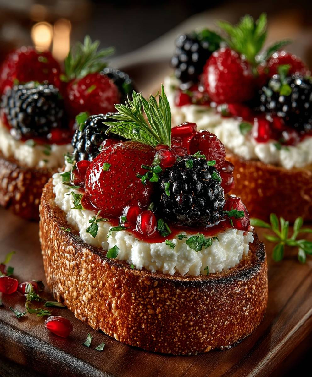 Berry Crostini Goat Cheese