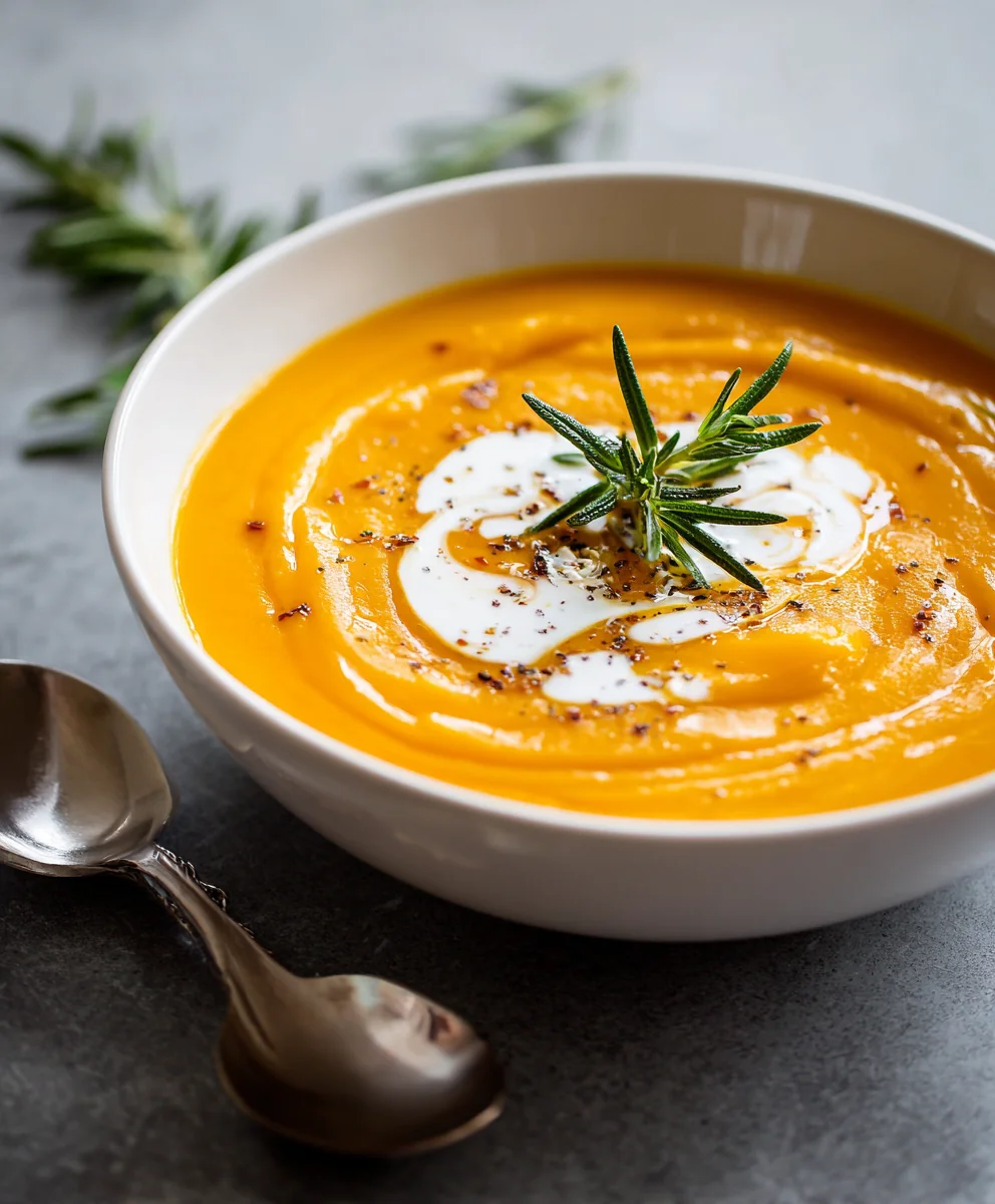 Creamy Butternut Squash Sweet Potato Soup Recipe
