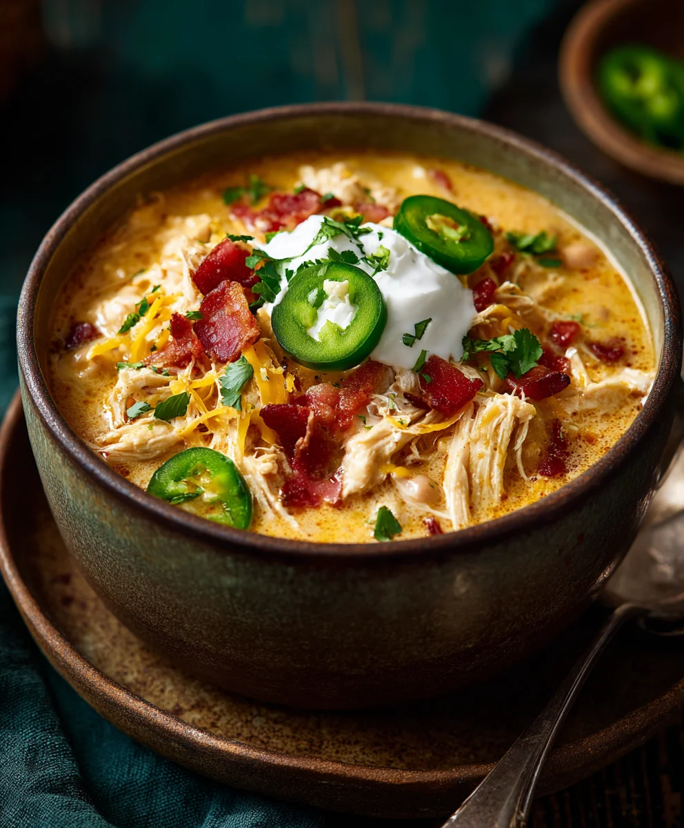 Rich & Creamy Crockpot Cream Cheese Chicken Chili