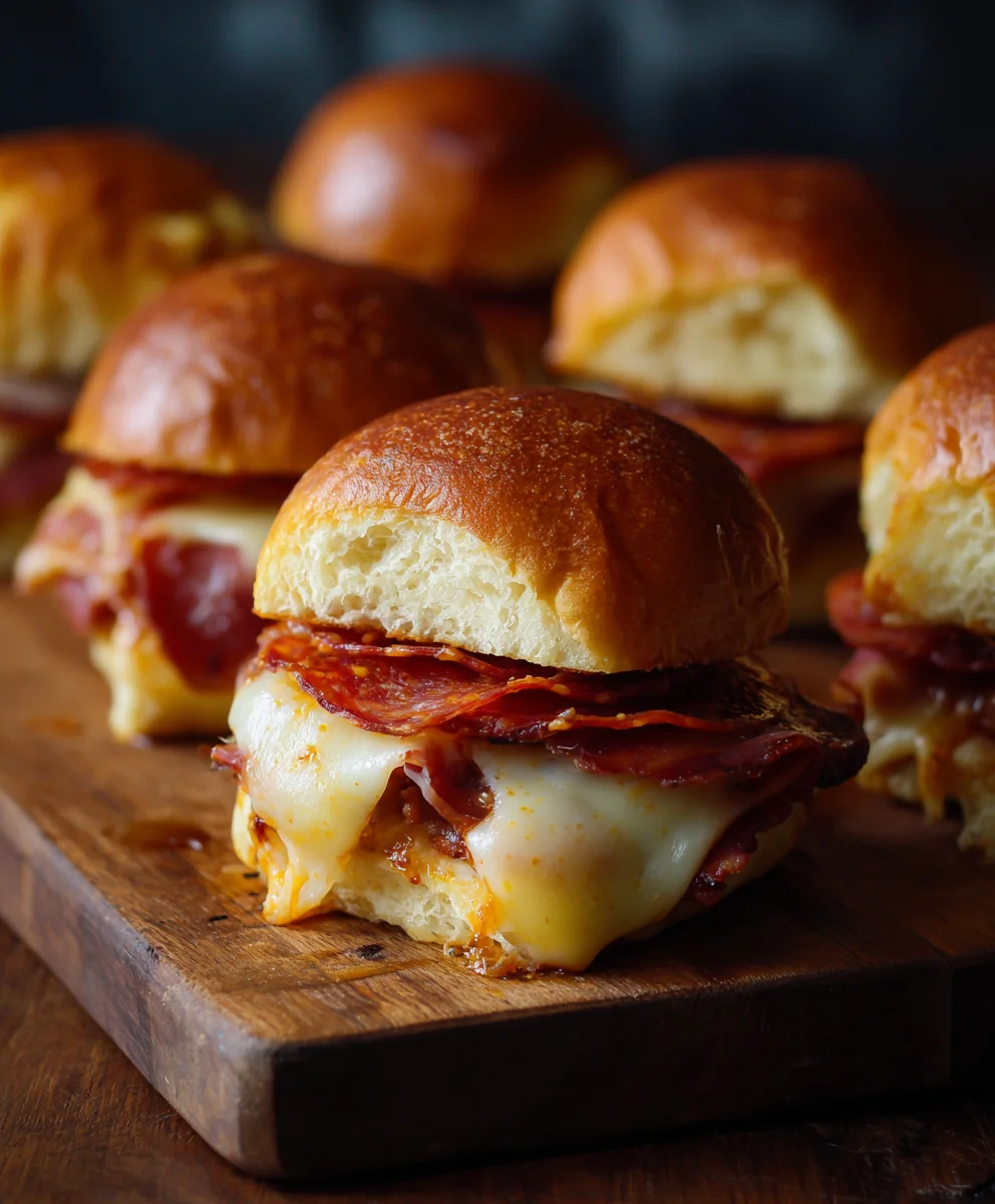 Cheesy Beef Pepperoni Pizza Sliders: Ultimate Party Food