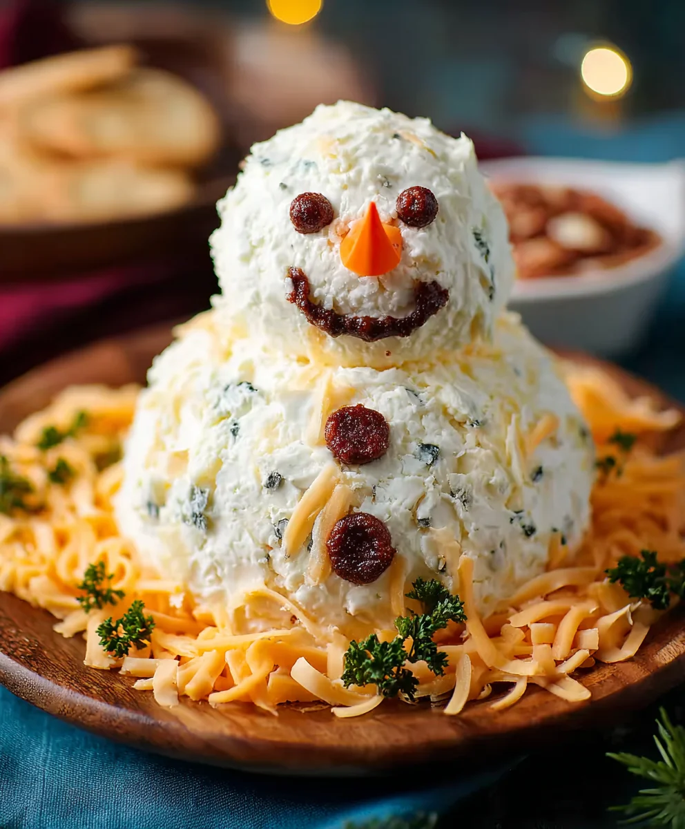 Fun Ranch Snowman Cheeseball: Festive Holiday Appetizer!