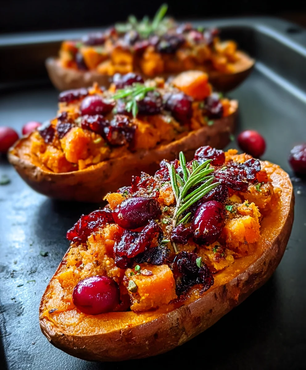 Amazing Cranberry Apple Twice Baked Sweet Potatoes Recipe