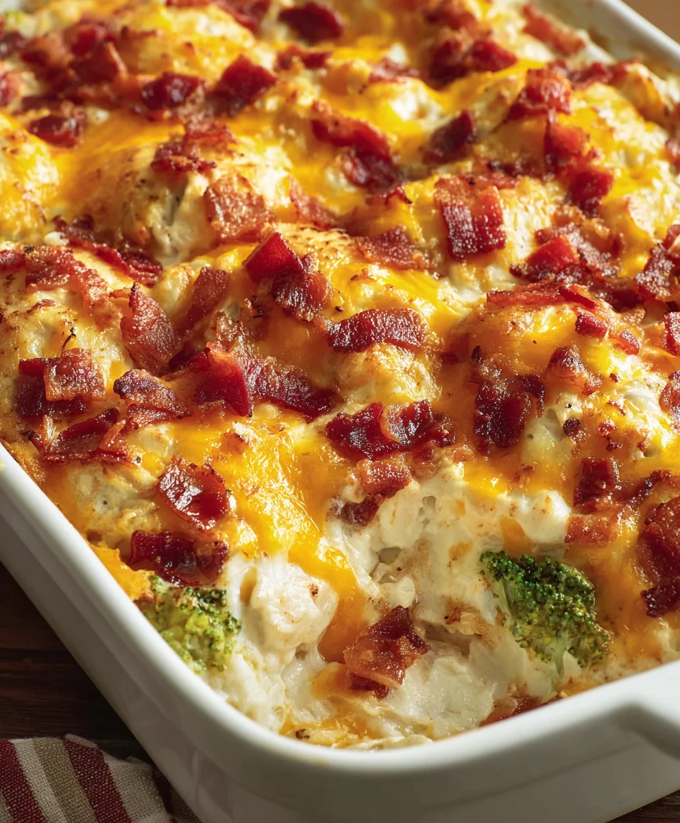 Easy Chicken Beef Bacon Ranch Casserole Dinner